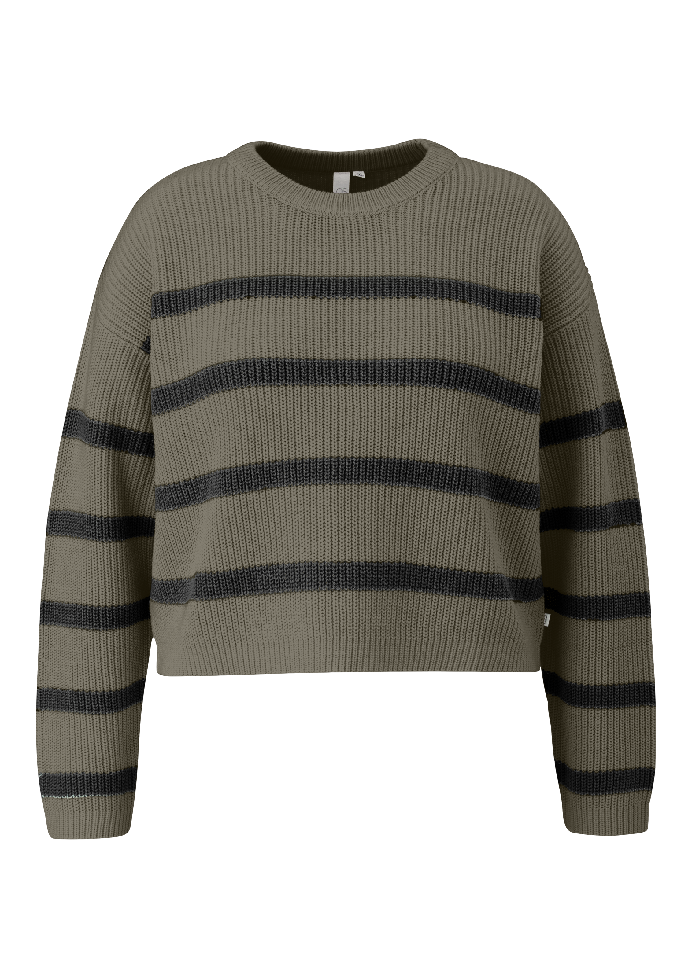 QS Pull à col rond mit Streifenmuster