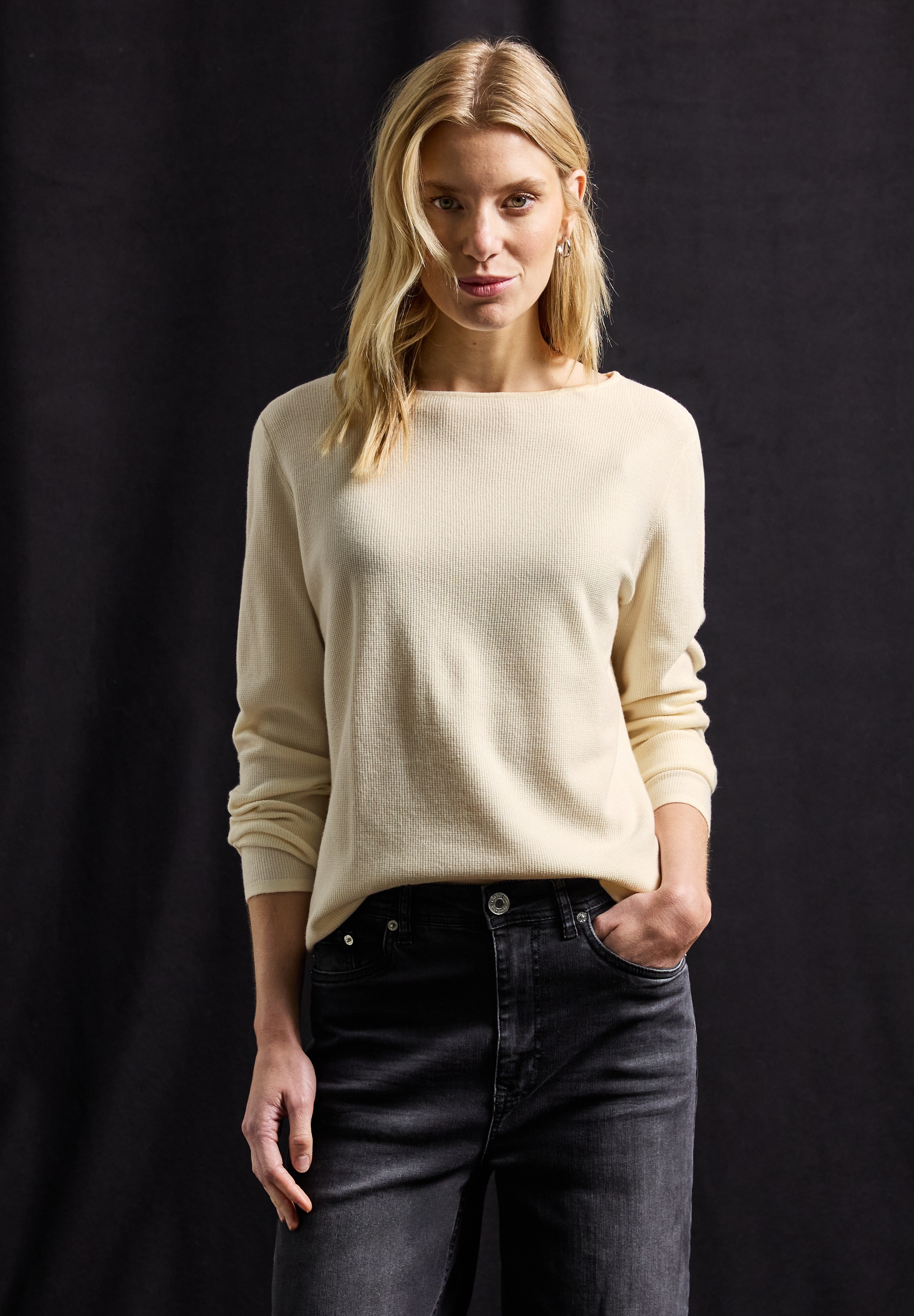 STREET ONE Pull en tricot mit U-Boot-Ausschnitt