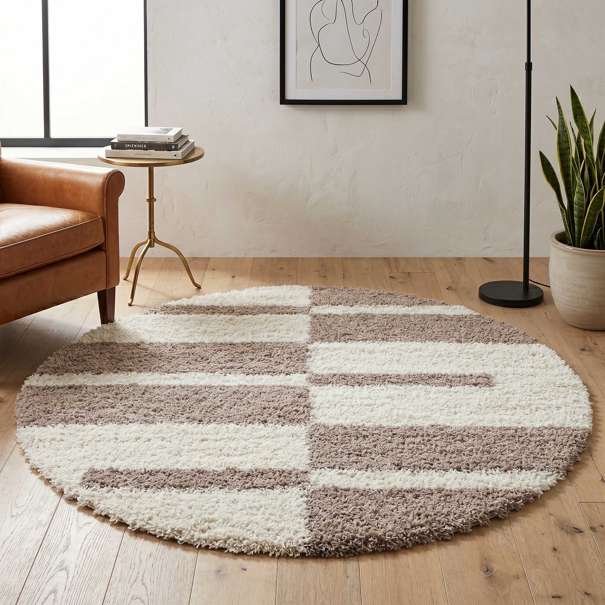 Image of Ayyildiz Teppiche Hochflor-Teppich "Gala Shaggy 2505" rund 30 mm Höhe Wohnzimmer