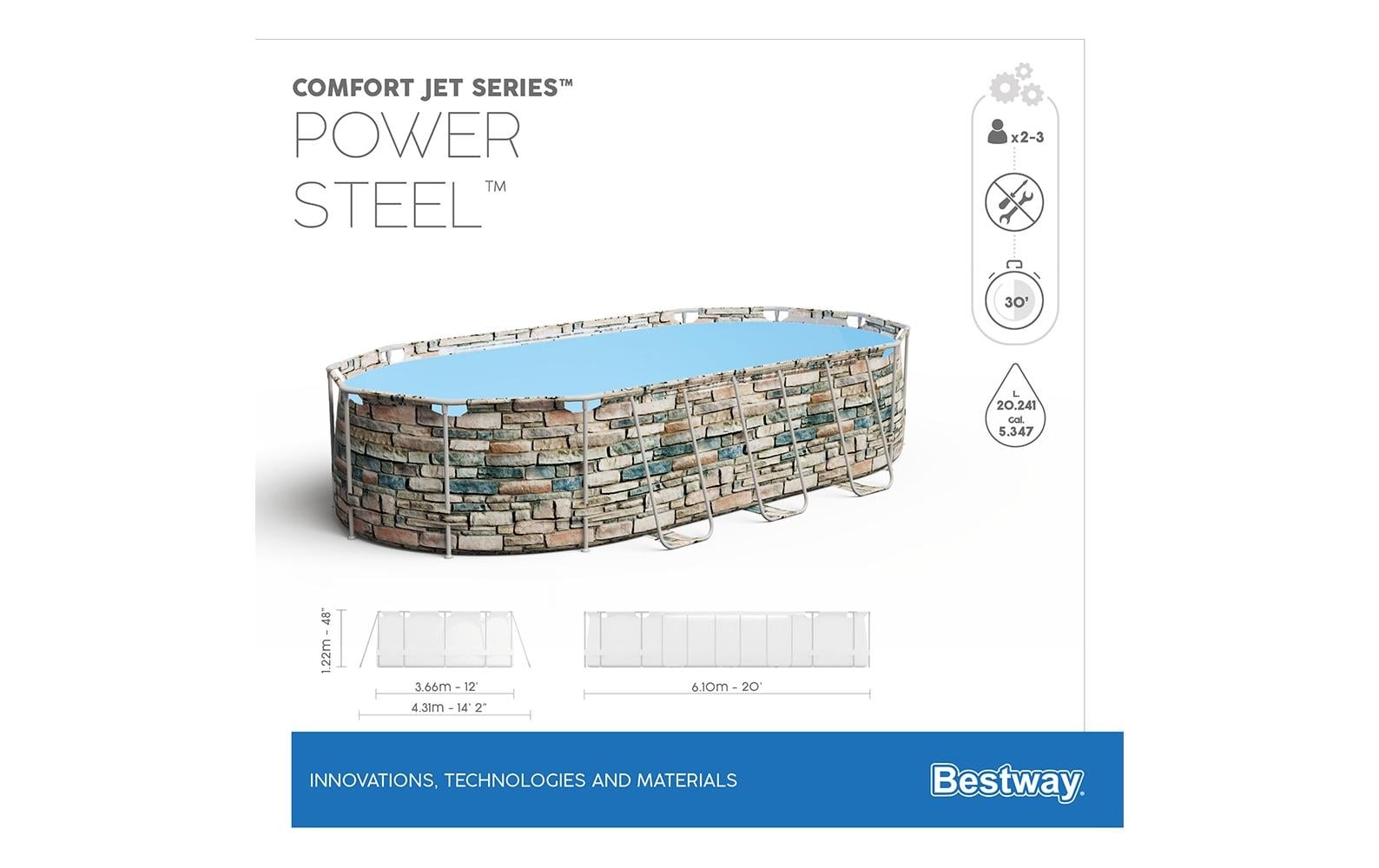 Bestway Pool »Power Steel Comfort Jet Series Set 610 x 366x122cm«