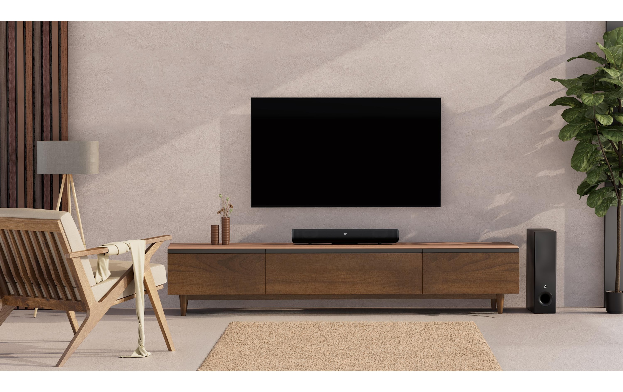 Creative Barre de son »Stage Pro, Soundbar mit Subwoofer 2.1-Soundbar mit Dolby Audio« ( ) HDMI Arc, USB Audio, optique, entrée Aux