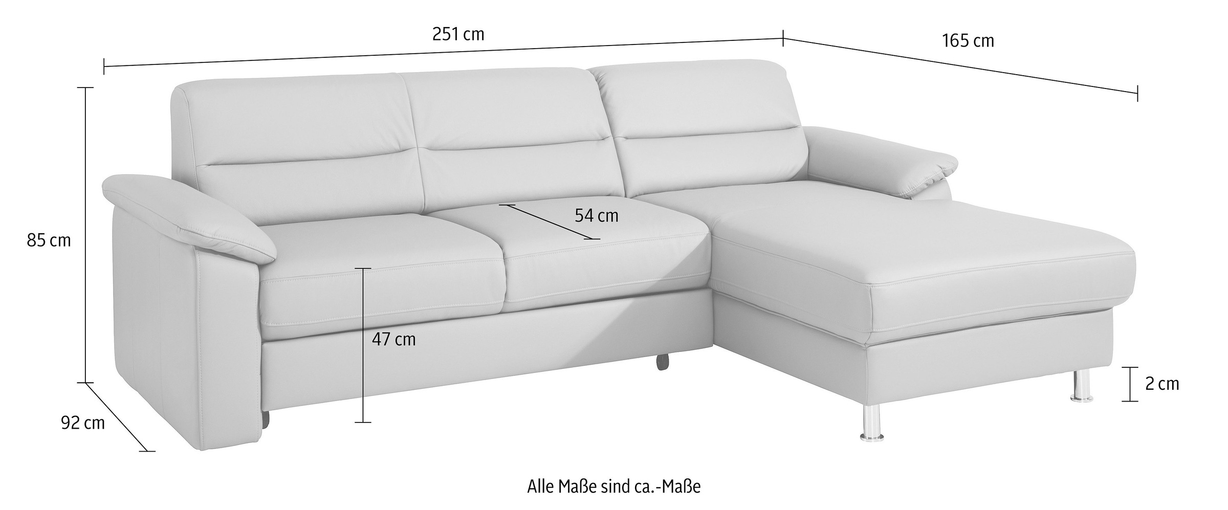 sit&more Ecksofa »Ascara L-Form«, inklusive Boxspring/Federkern-Polsterung, wahlweise mit Bettfunktion