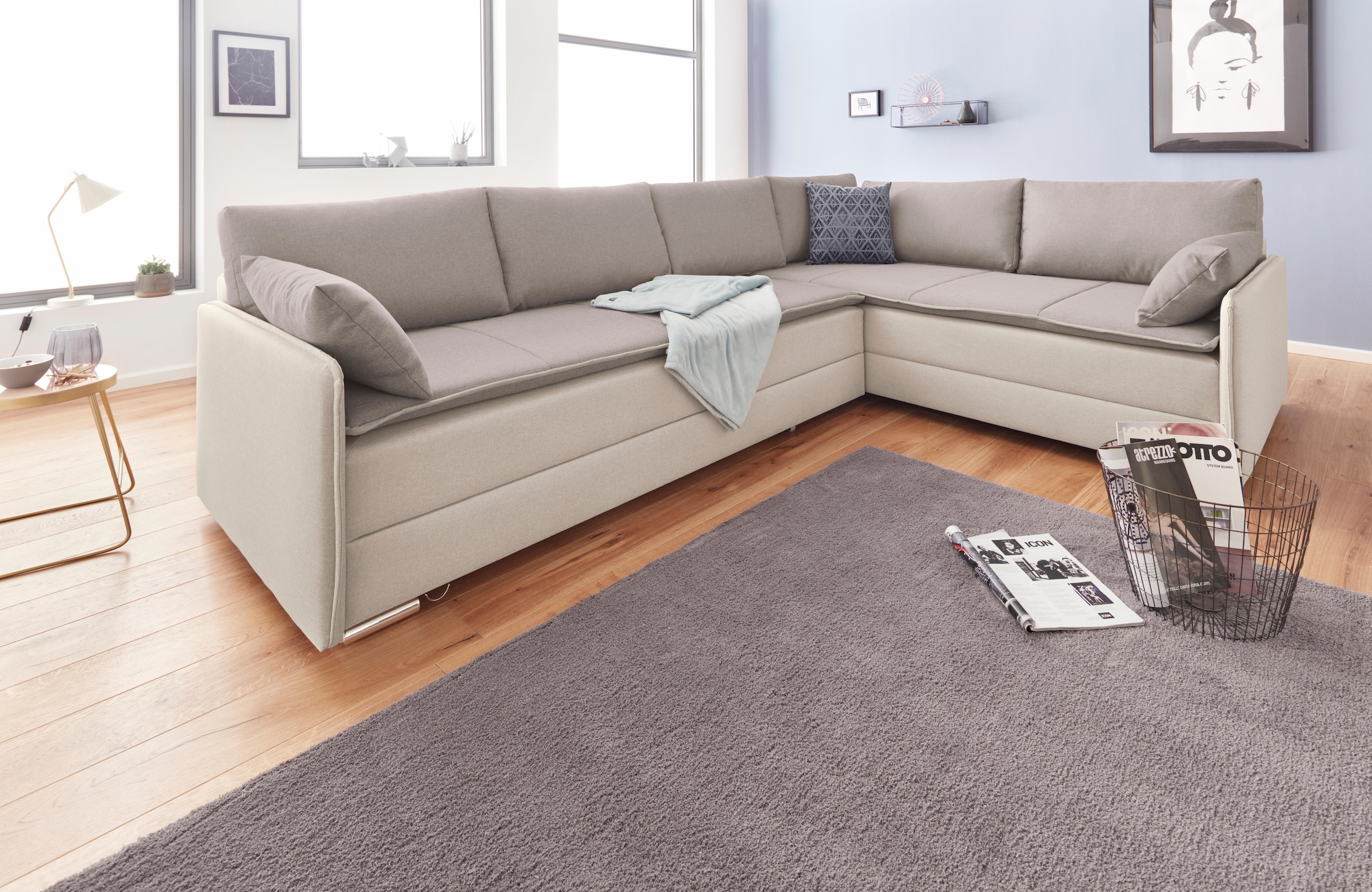 INOSIGN Ecksofa »Dream L-Form«, mit Federkern, mit Bettfunktion und Bettkasten
