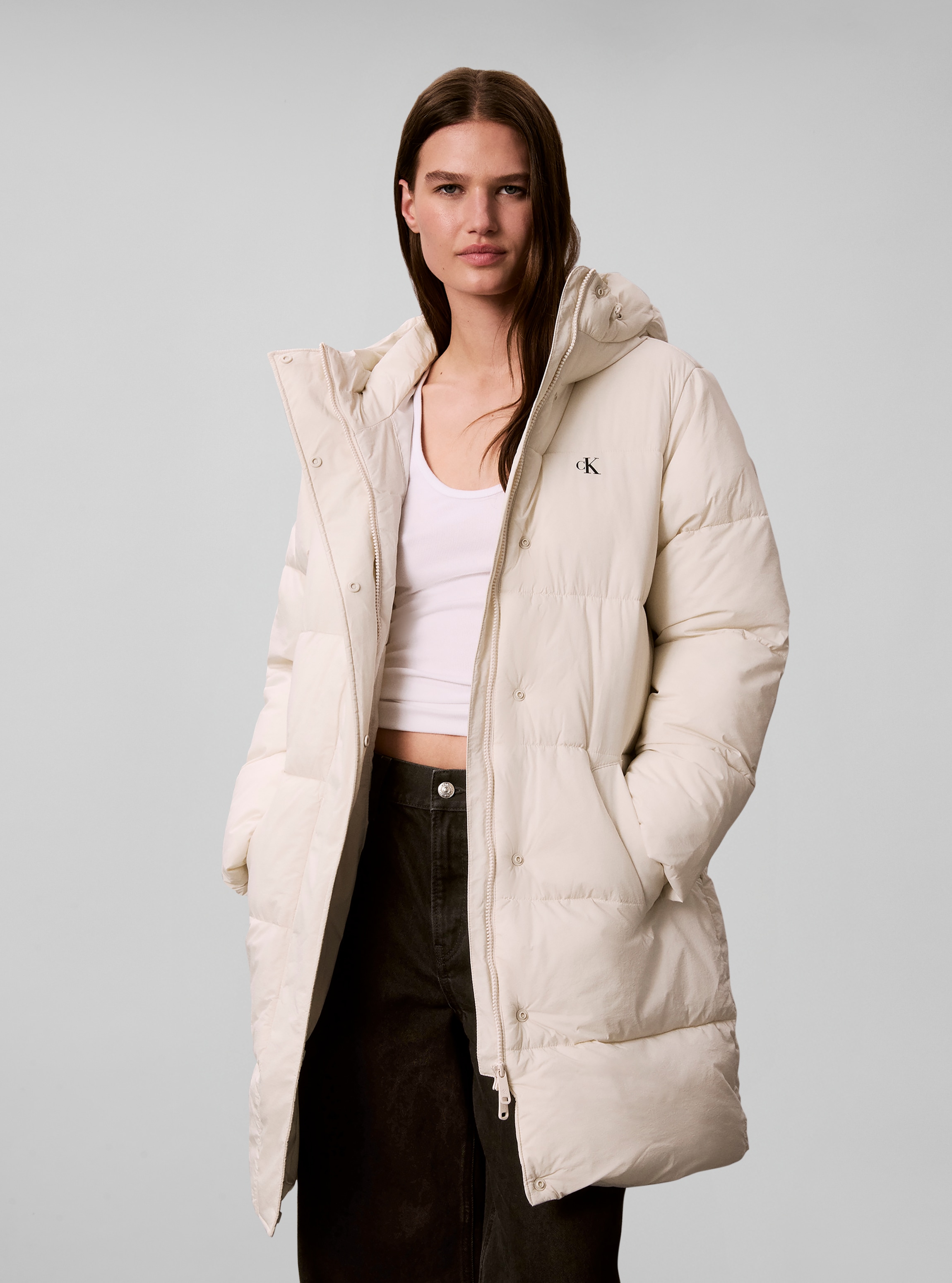 Image of Calvin Klein Steppmantel "BELTED MIDWEIGHT LONG PUFFER" Mit Rundhalsausschnitt, regular fit