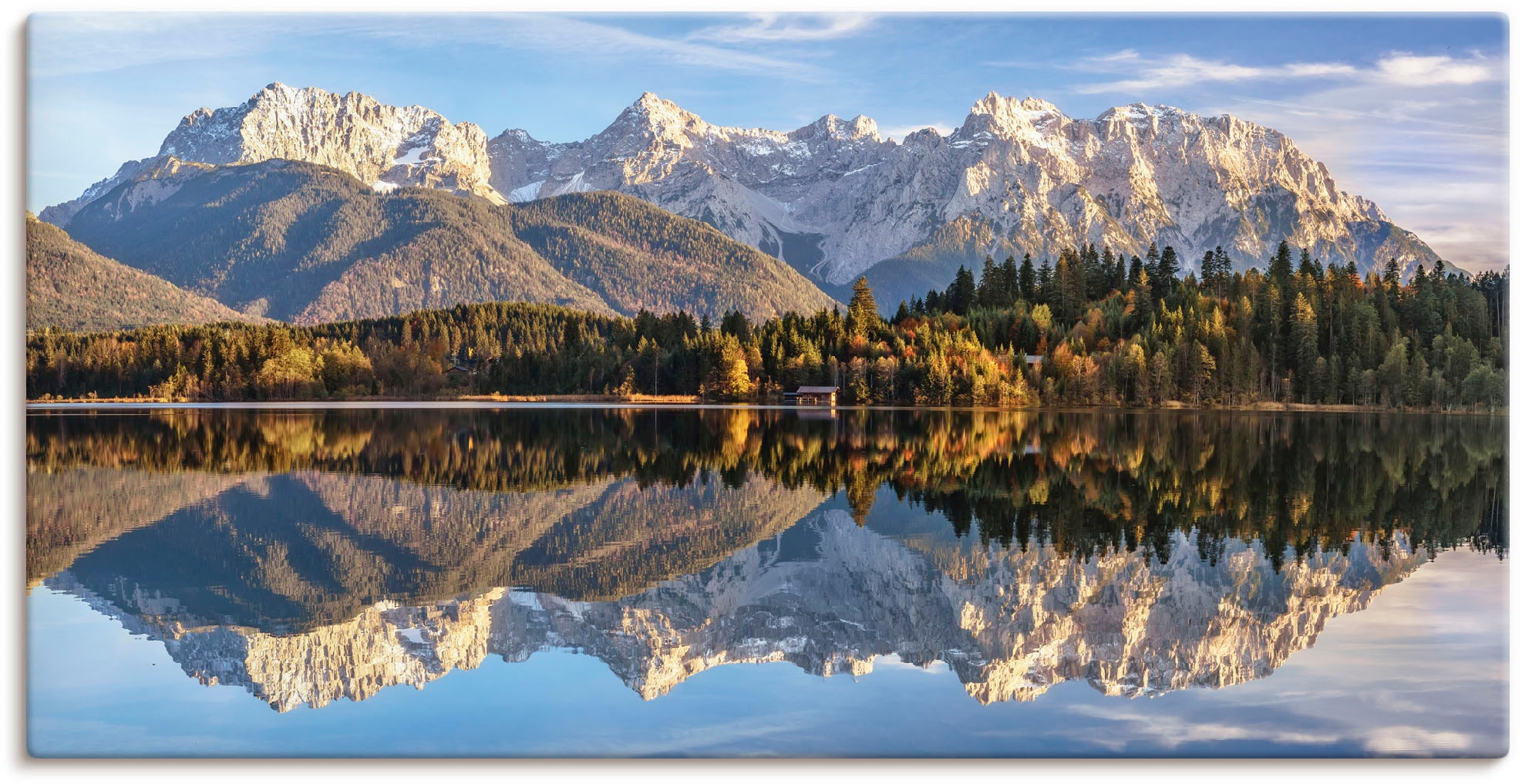 Image of Artland Leinwandbild "Karwendelblick am Barmsee" Berge & Alpenbilder 1 Stk. tlg. auf Holzrahmen gespannt