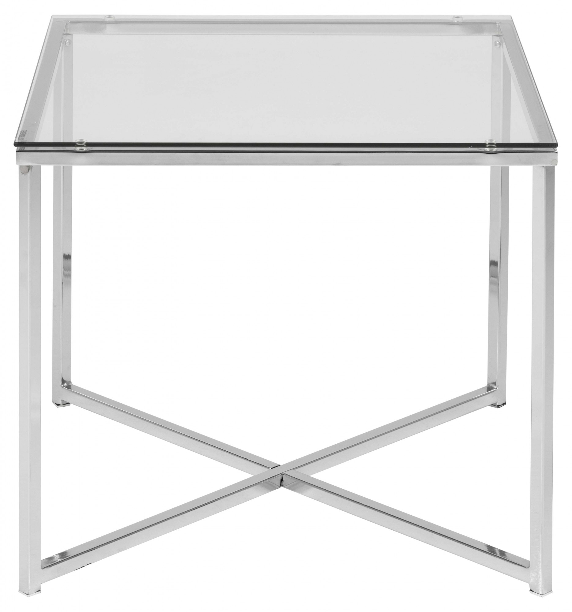ACTONA GROUP Couchtisch »Cross« Beistelltisch, gehärtetem Klarglas, Stahlgestell, B: 50 cm