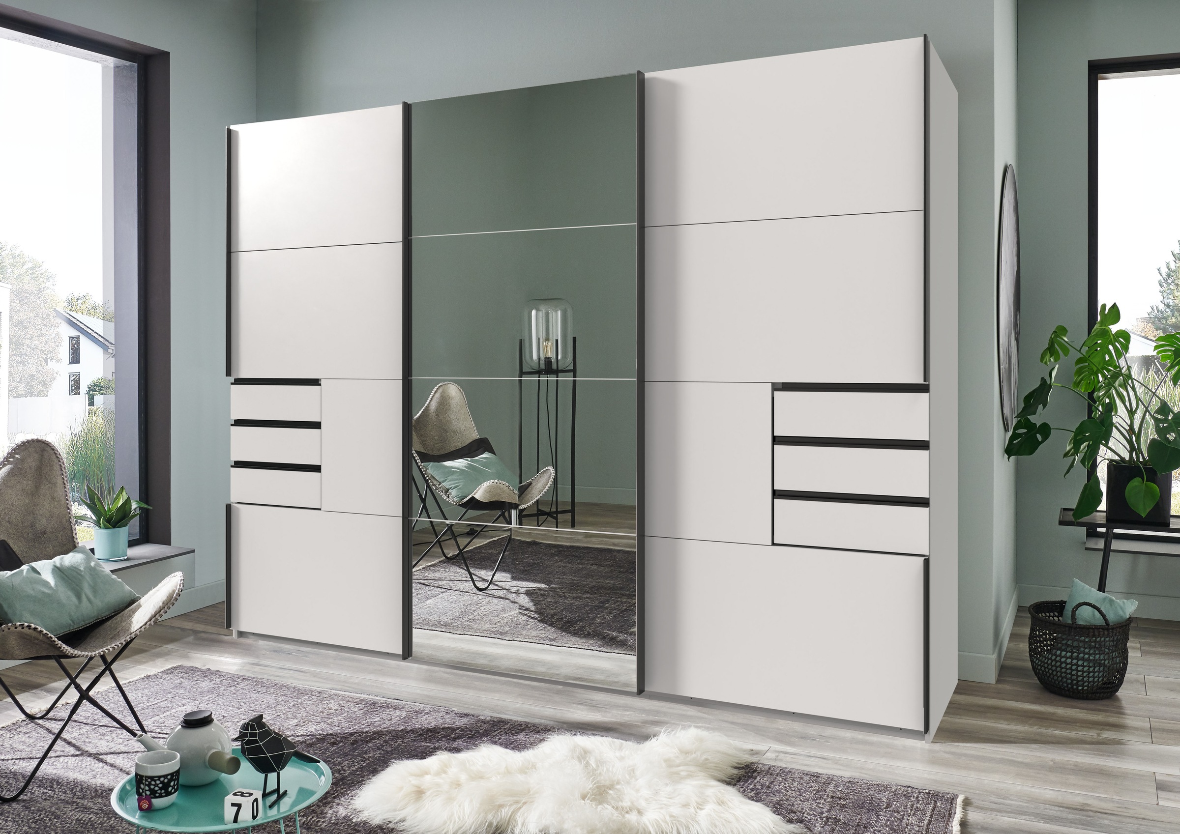 Wimex Schwebetürenschrank "Saigon" mit Spiegeltür, 3 Türen, 270cm breit