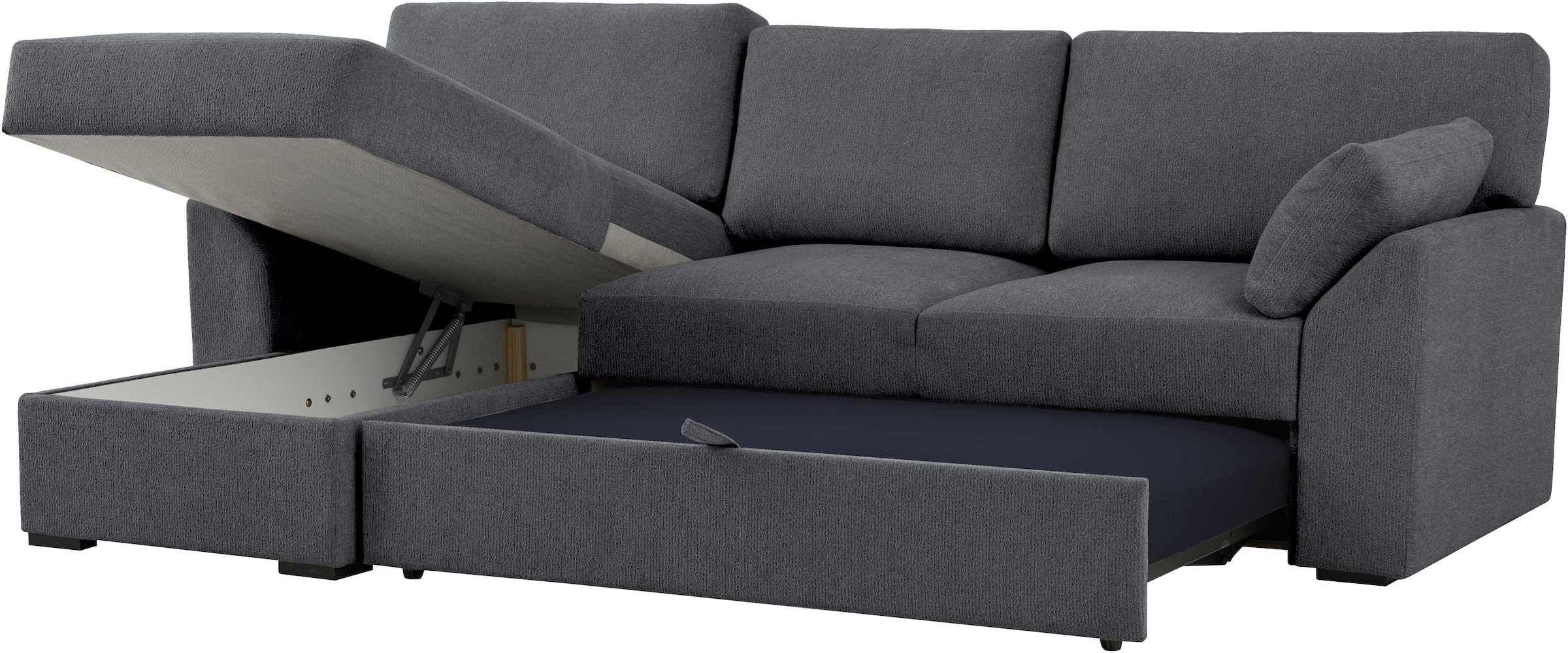 Home affaire Ecksofa »Citry«, Breite 246 cm, Chenille, Bettfunktion, Bettkasten, L-Form