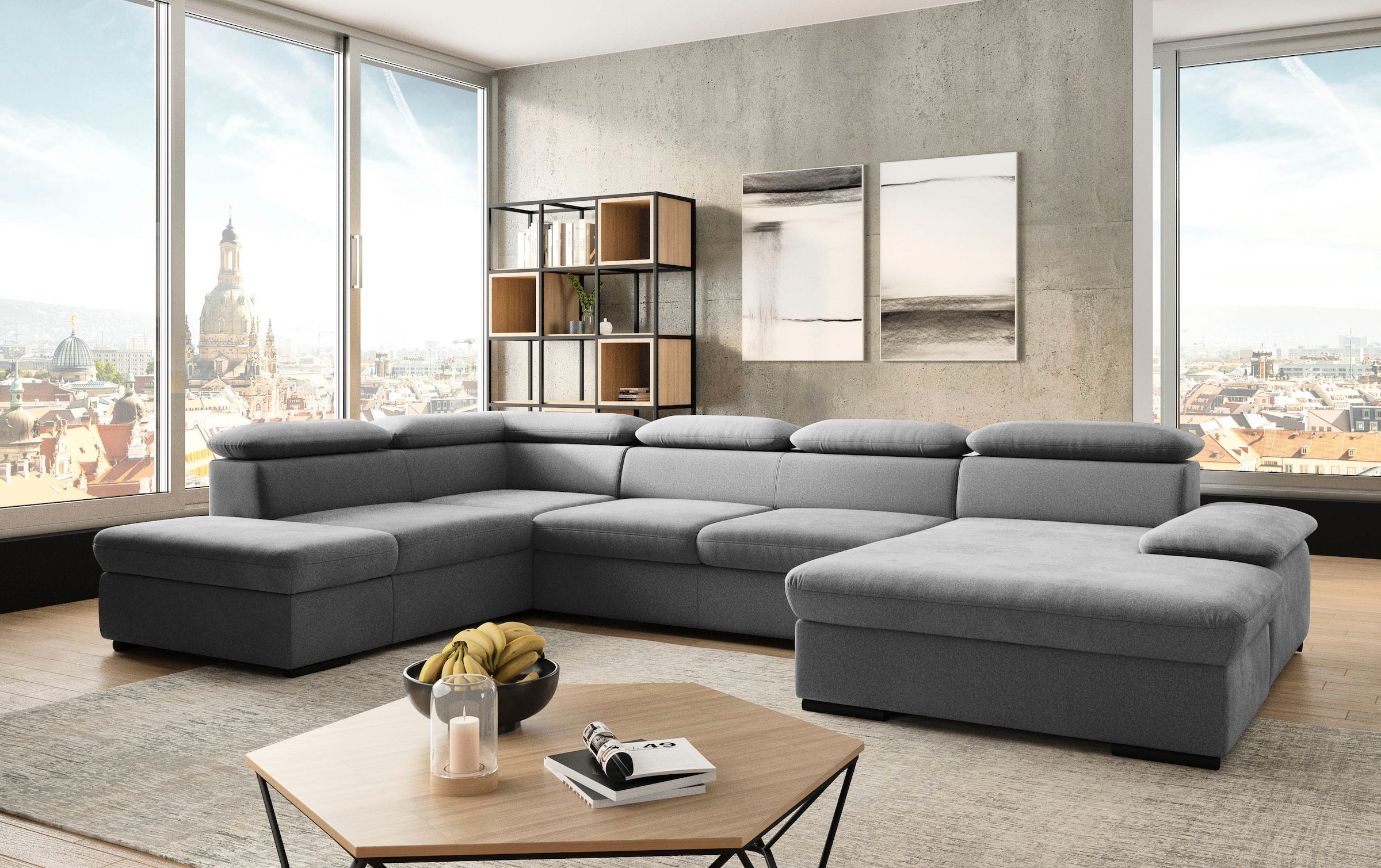 sit&more Wohnlandschaft »Alcudia U-Form«, wahlweise mit Bettfunktion