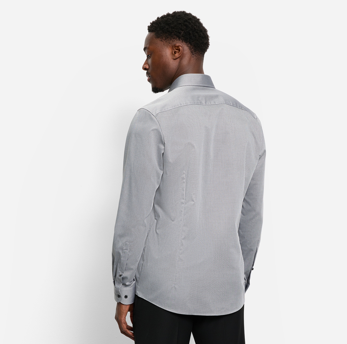 OLYMP Chemise à manches longues »Level Five« body fit, Businesshemd, Minimalprint, Royal-Kentkragen