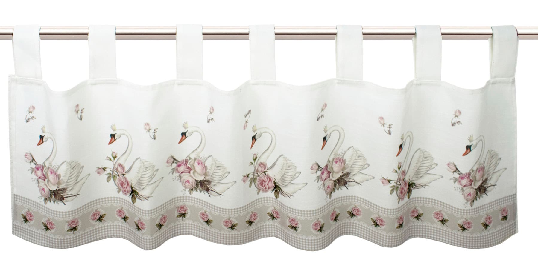 Delindo Lifestyle Scheibengardine »SCHWÄNE« Schlaufen 1 Stk. tlg. mit Schlaufenaufhängung, für die Küche