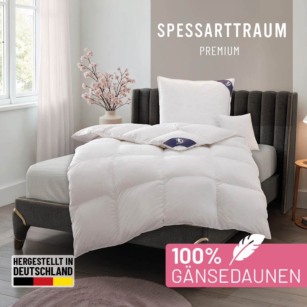 Image of SPESSARTTRAUM Gänsedaunenbettdecke "Premium**** 100% Gänsedaunen, Bettdecken für Sommer, Winter" normal Füllung 100% Gänsedaunen, Klasse 1, Downpass zertifiziert 1 Stk. tlg. 4 Wärmeklassen & 5 Grössen, Bestseller, hergestellt in Deutschland