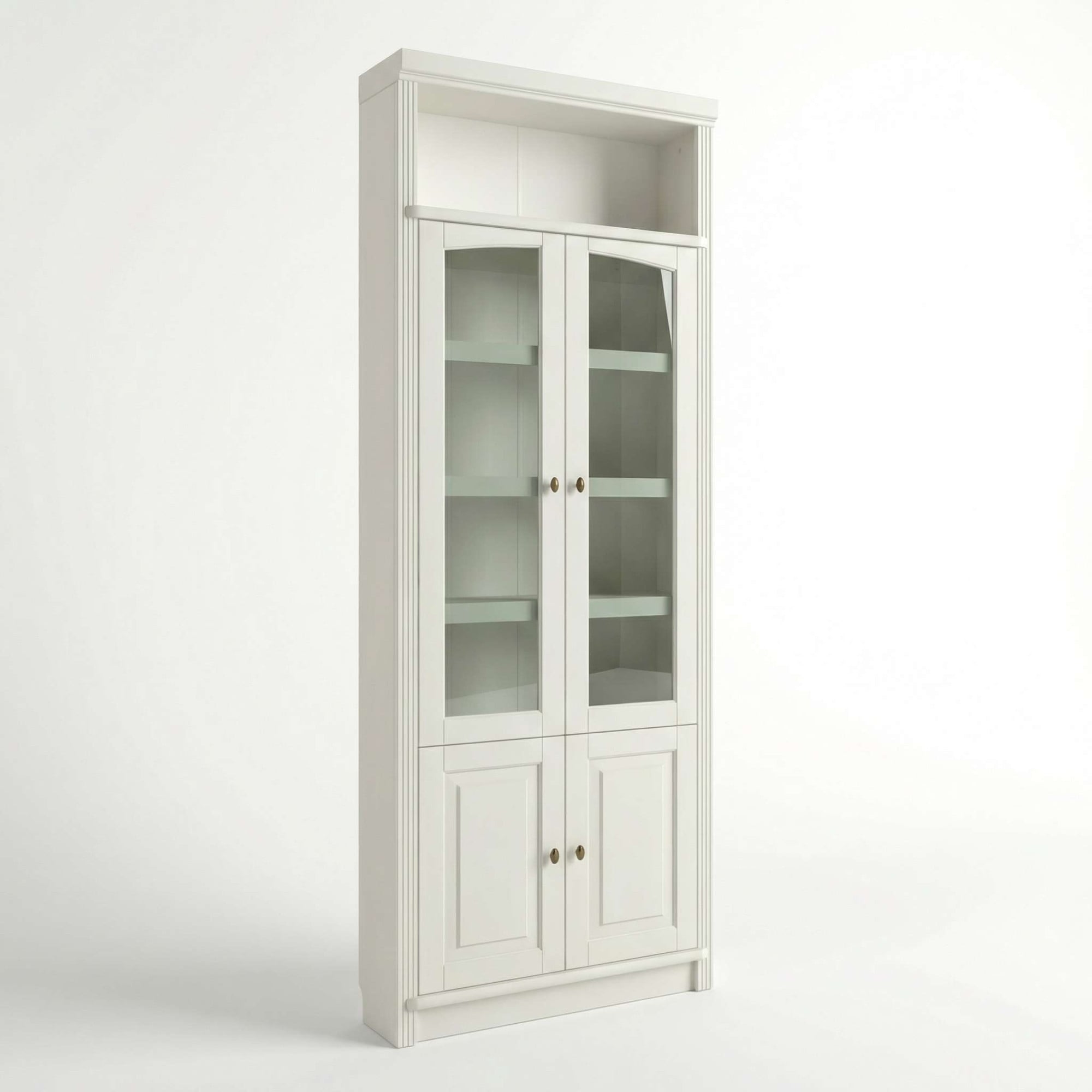 GOODproduct Vitrines »Soeren Regal mit 2 Glastüren und 2 Holztüren, B/TH: 80/29/220 cm« Kiefer FSC®-zertifiziert, 1 offenes Fach, 6 Fächer hinter den Türen