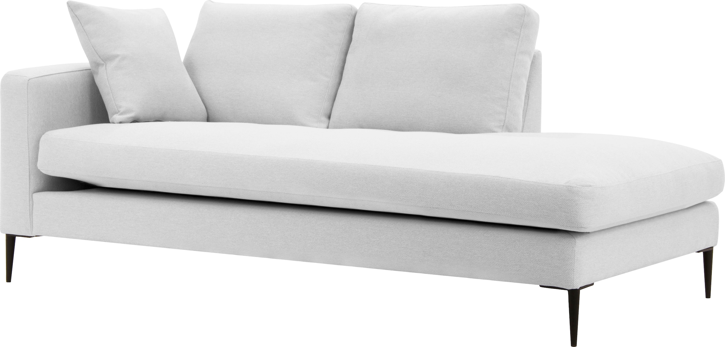 Leonique Recamiere »Cozy Chaiselongue, Masse B/T/H: 195/97/80 cm«, mit losen Kissen und Metallbeinen, Armlehne links oder rechts wählbar