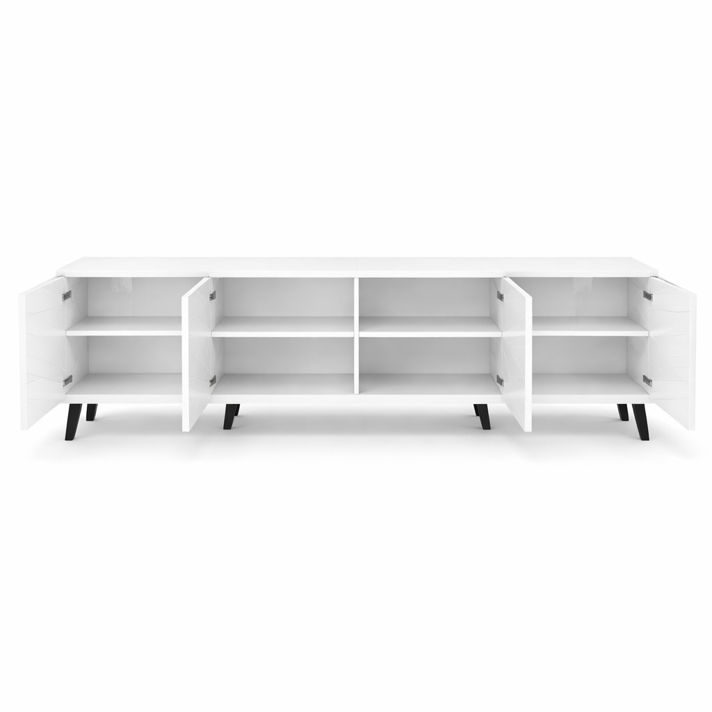 GOODproduct Lowboard »HOLLY 2.0, TV-Board, TV-Kommode, TV-Schrank, TV-Unterschrank, TV-Möbel« Modernes lackiertes Hochglanz TV-Board, grifflos, Breite 200 cm