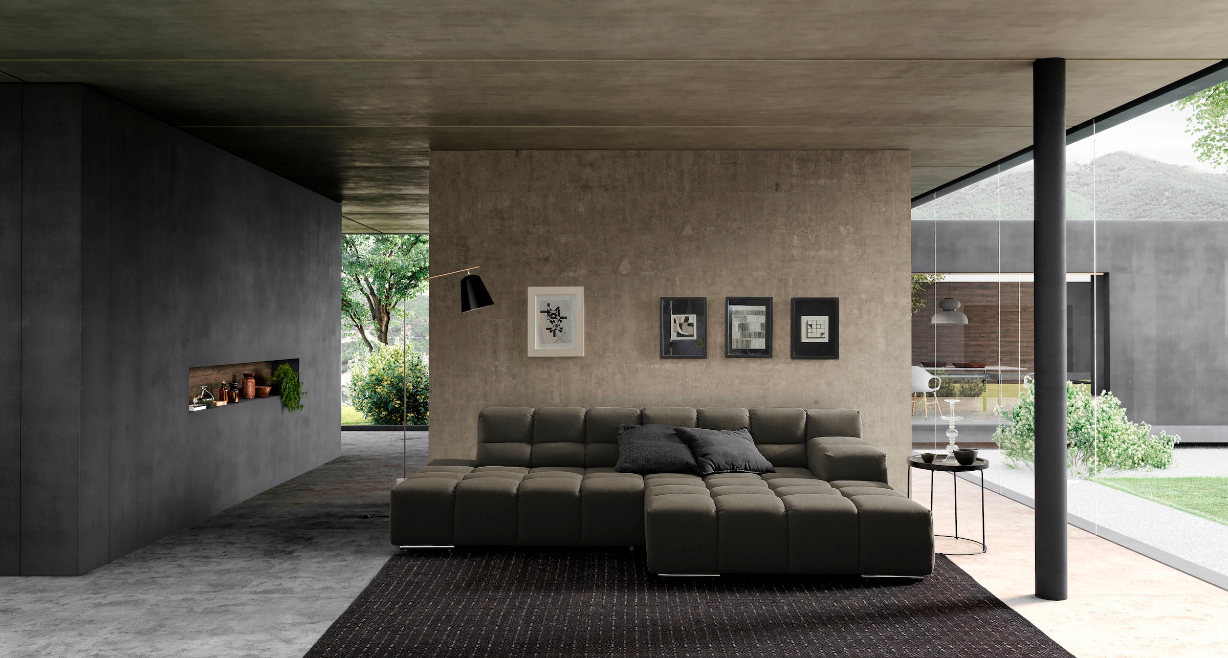 designwerk Ecksofa »Temple L-Form, tolles Designsofa«, mit Sitztiefenverstellung