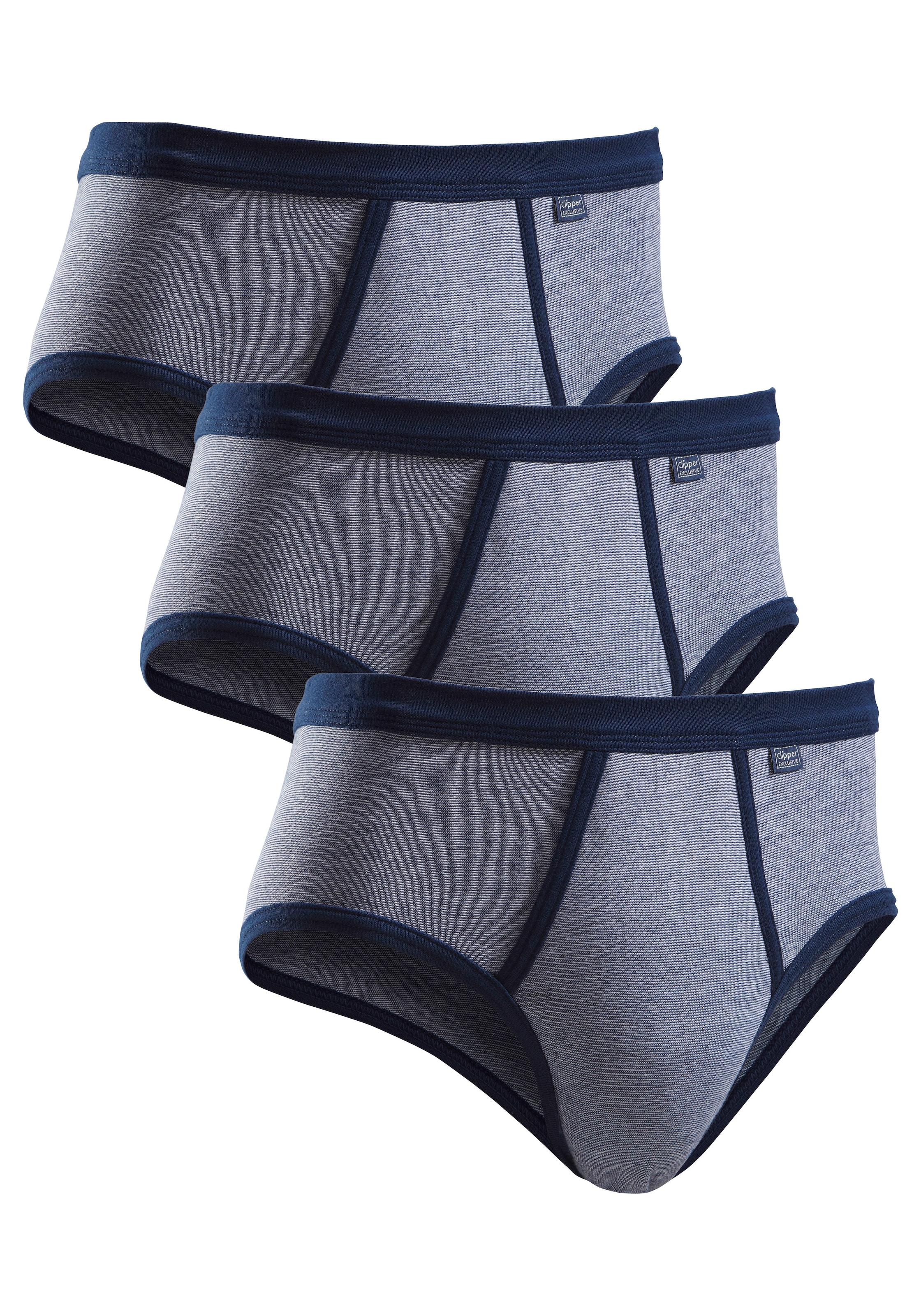 Image of Clipper Exclusive Slip Packung, 3 Stk. modische Optik: Jeans meliert, tolle Baumwoll-Qualität