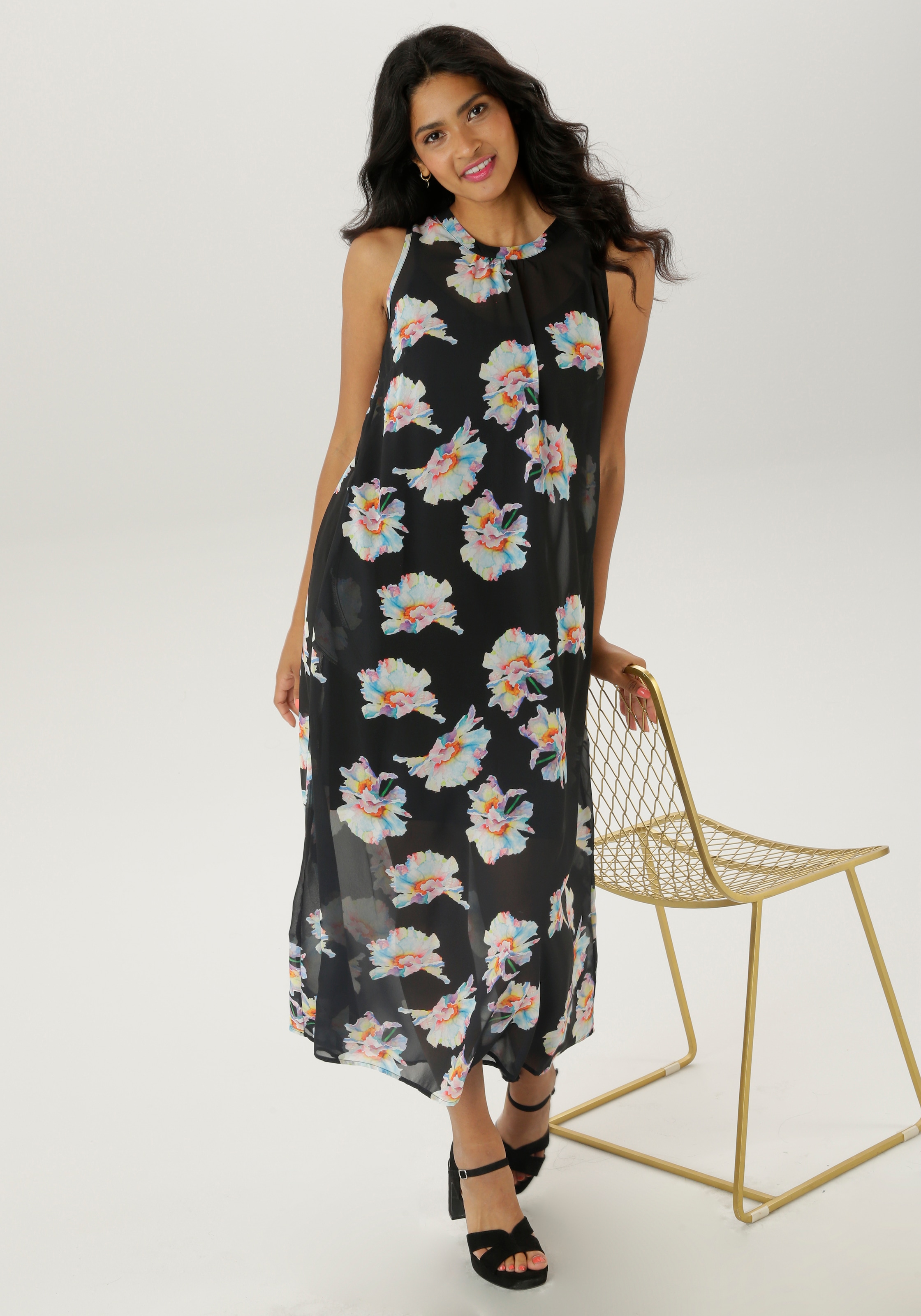Aniston SELECTED Chiffonkleid, mit herausnehmbaren Jersey-Unterkleid