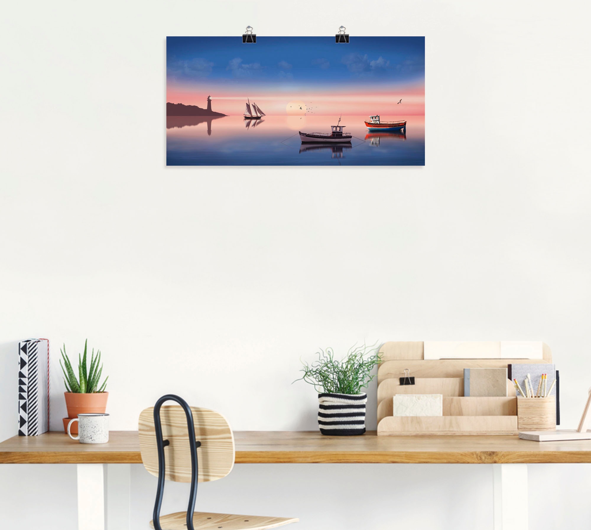 Artland Poster »Fischerboote«, Boote & Schiffe, (1 St.), als Leinwandbild, Wandaufkleber oder Poster in versch. Grössen