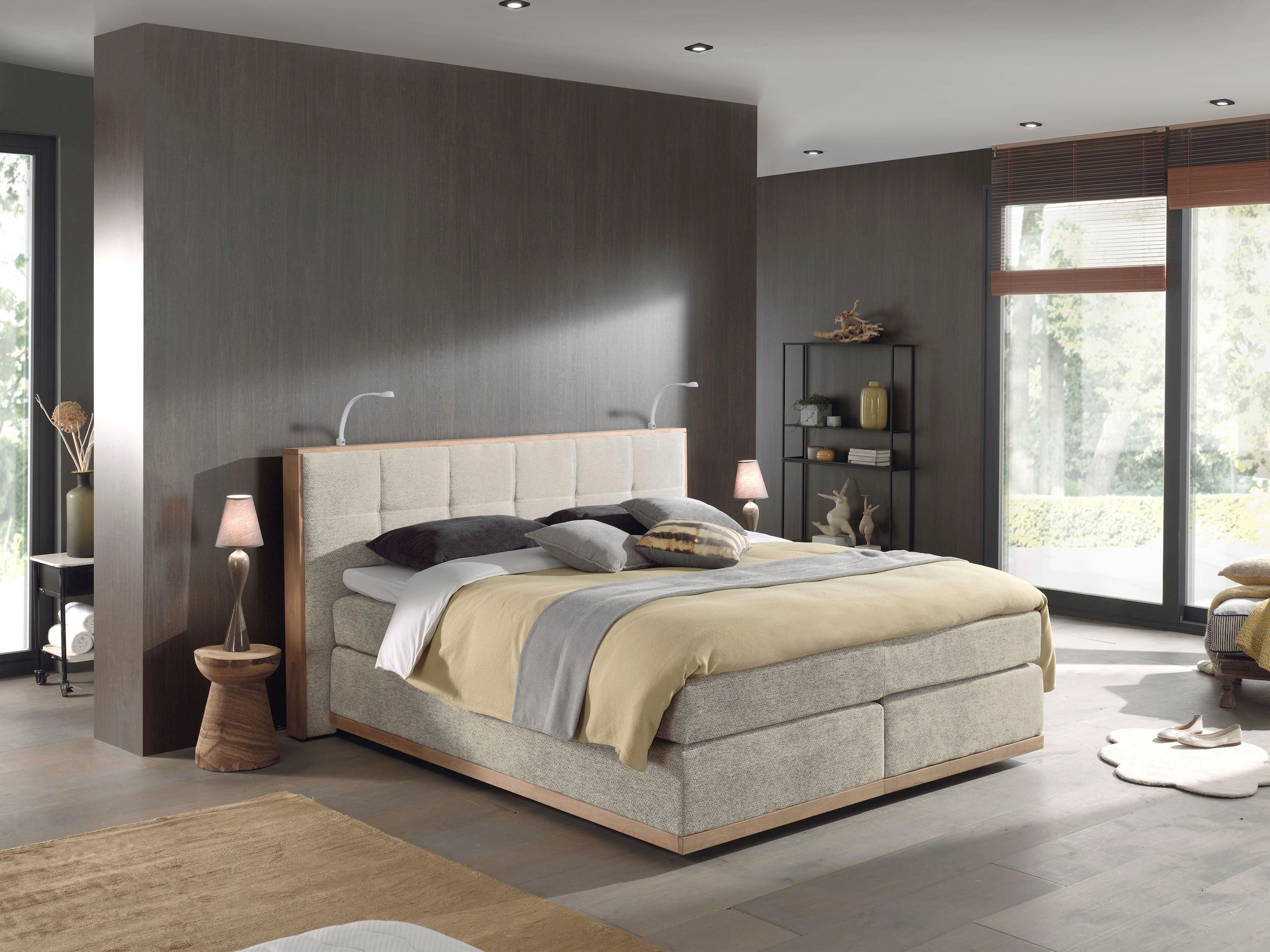 Home affaire Lit boxspring »Vinton« en chêne, avec éclairage LED, différents degrés de dureté (également H4)