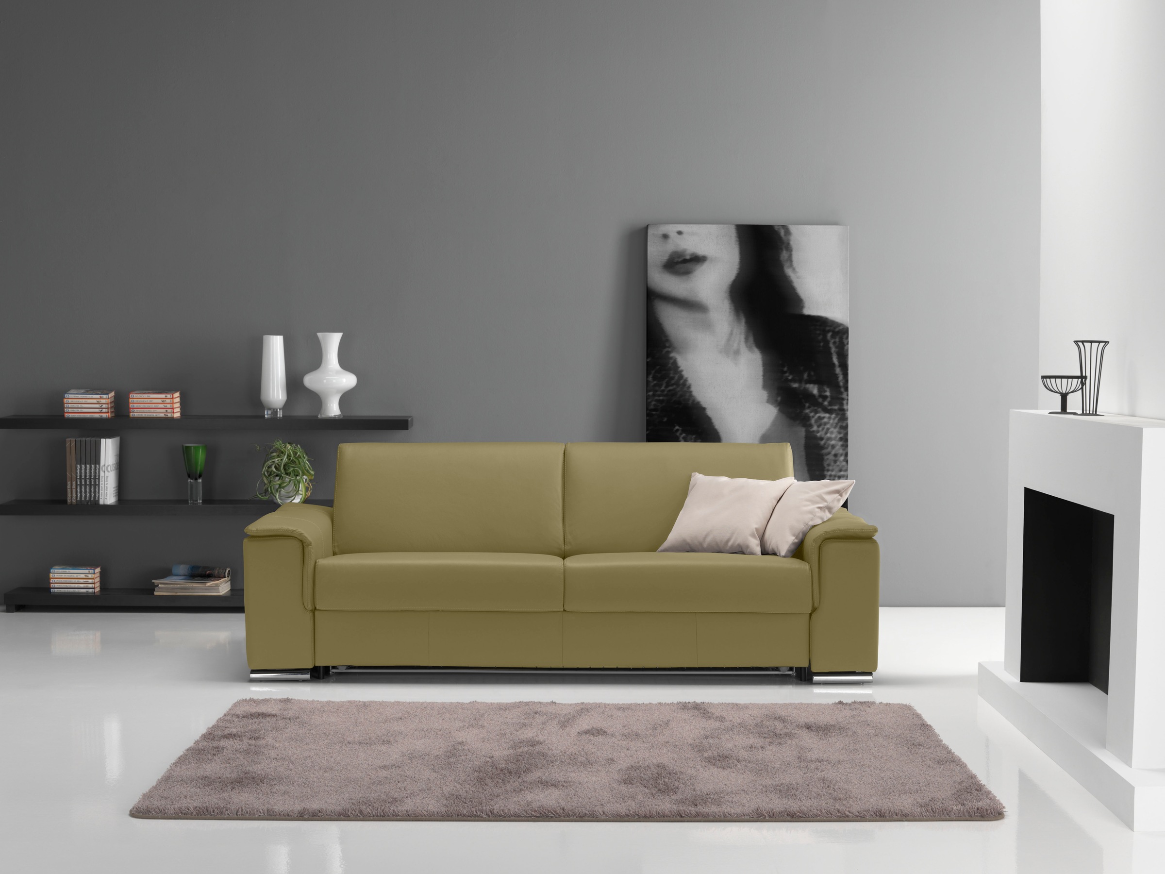 Image of Egoitaliano 2,5-Sitzer "Cecilia, modern & elegant, erstklassiger Sitzkomfort, Breite 234cm" mit verchromten Metallfüssen