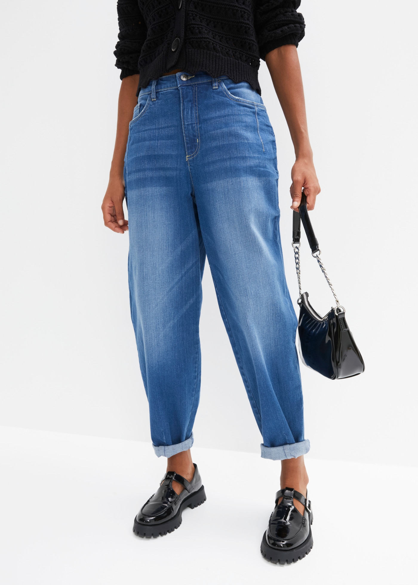 Image of bonprix Loose-fit-Jeans Loose Fit, Barrel Jeans Schnitt, 5-Pocket-Style, mit Elasthan-Anteil