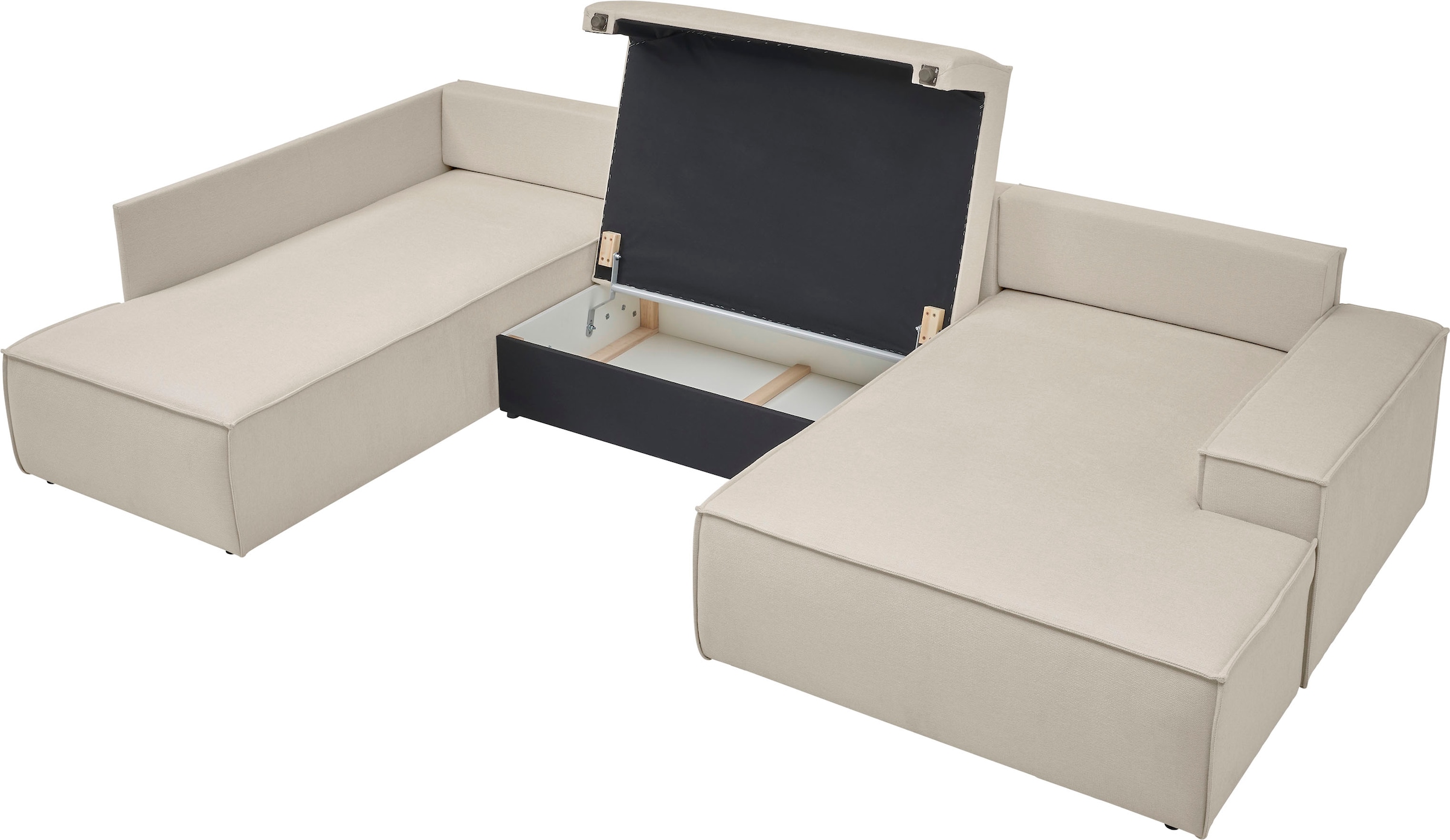 GOODproduct Paysage de salon »FINNLEY U-Form XXL 329 cm - OTTO. Verlässliche Qualität.« Schlafsofa, Bettkasten, in Bouclé, Struktur fein und Mega Cord