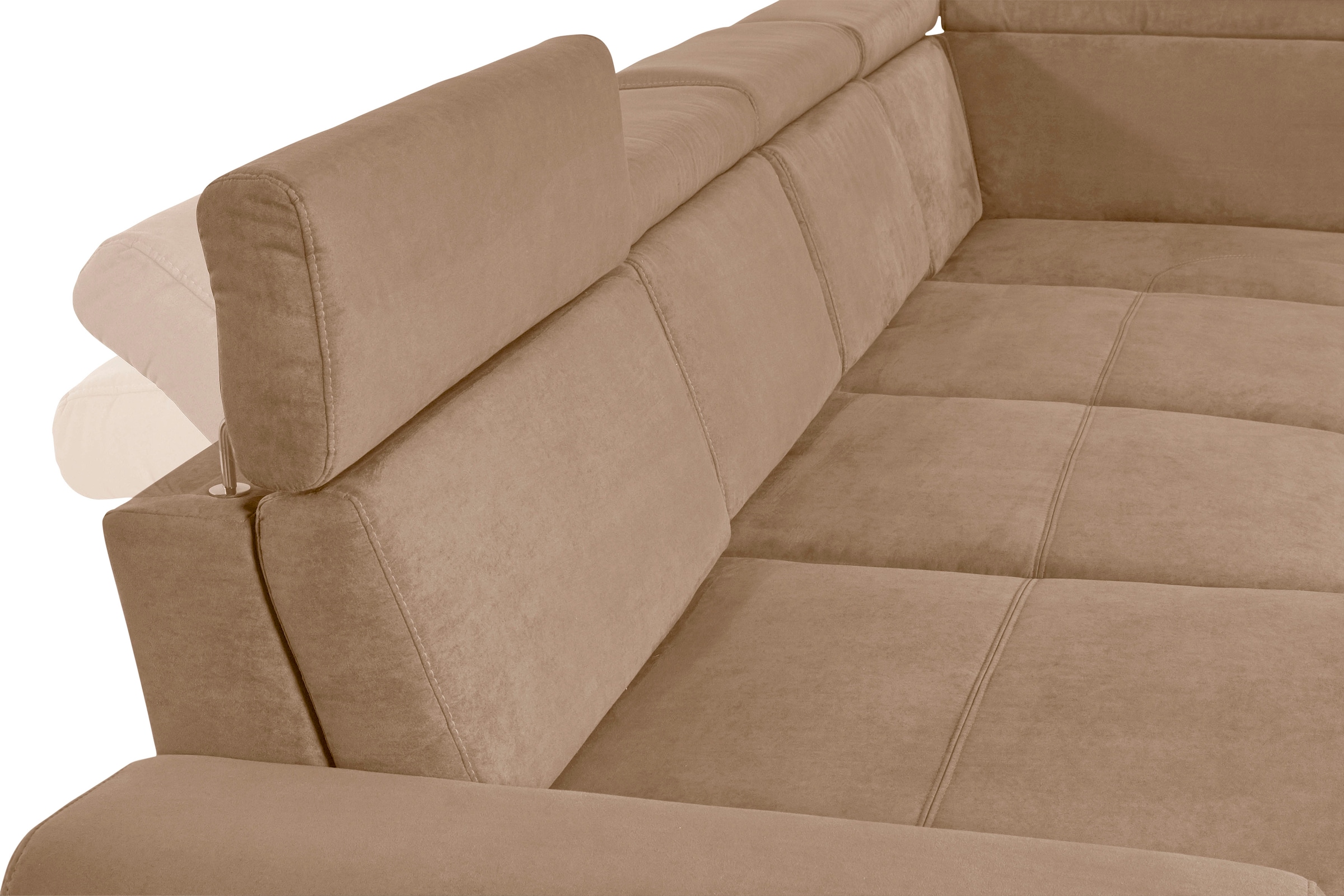 sit&more Wohnlandschaft »Gizeh U-Form«, 12 cm Fusshöhe, inklusive Sitztiefenverstellung und Kopfteilverstellung