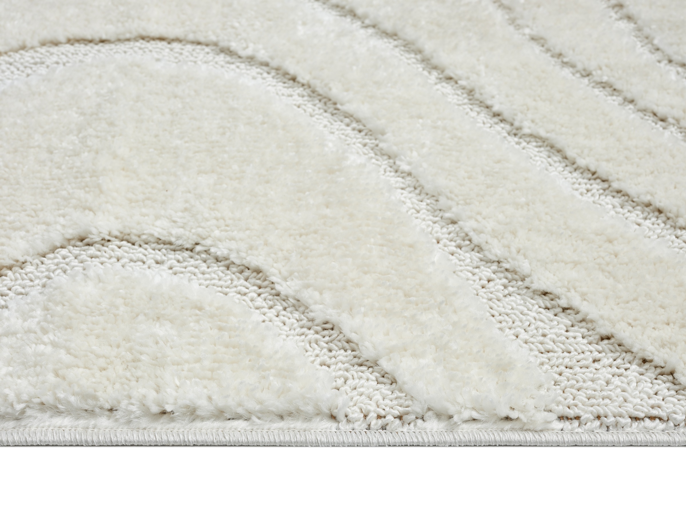 homsy by Ana Johnson Tapis »Waavy mit Fransen, Wellen Design« Rectangulaire 20 mm Höhe Boho, 3D Optik, Scandi, Hoch-Tief, Wohnzimmer, Schlafzimmer