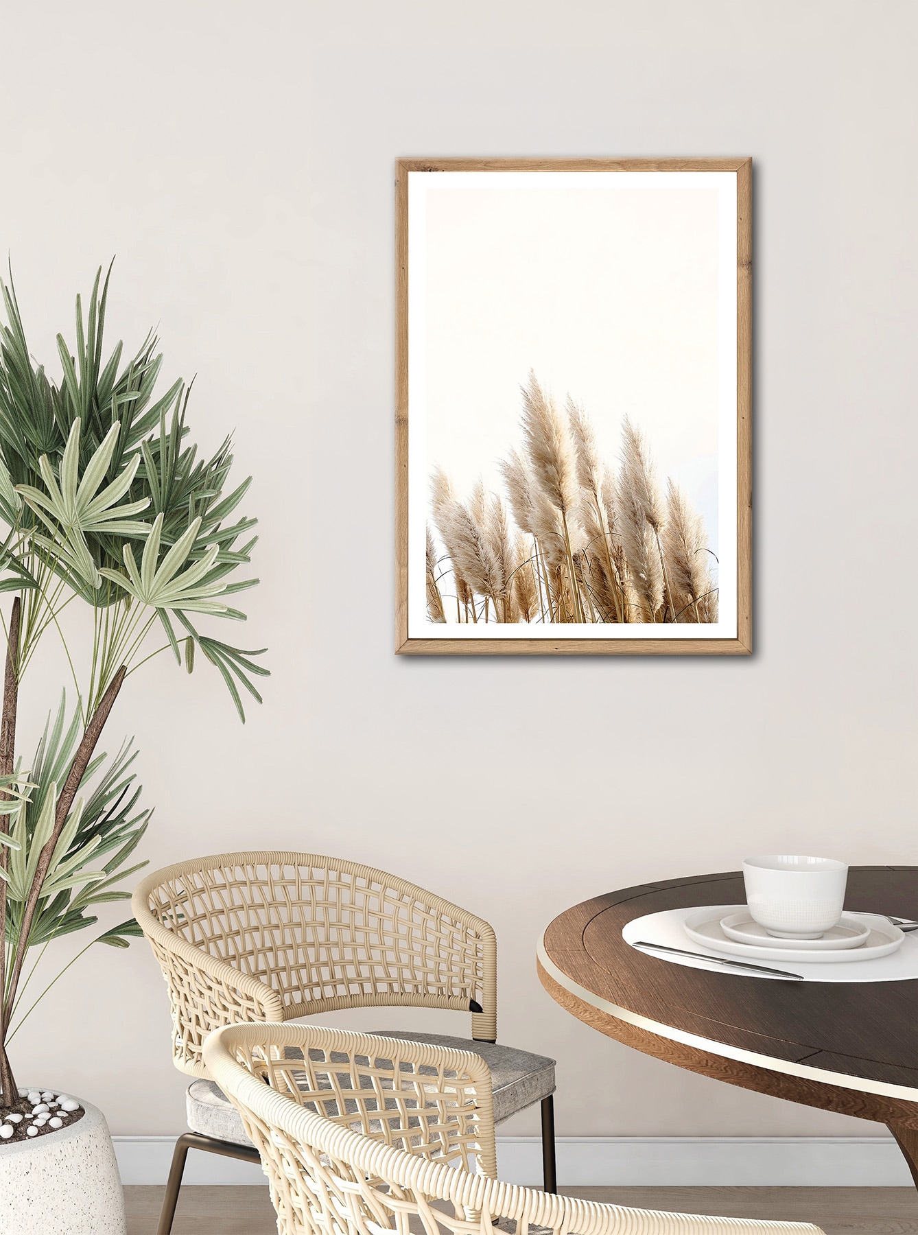 Bönninghoff Bild mit Rahmen »Wandbild gerahmt GETREIDE HALME 50x70 cm – Helles Naturmotiv Scandi« Gräser | Natur | Pflanzen | Pflanzenbilder 1 Stk. tlg. mit dekorativem Rahmen