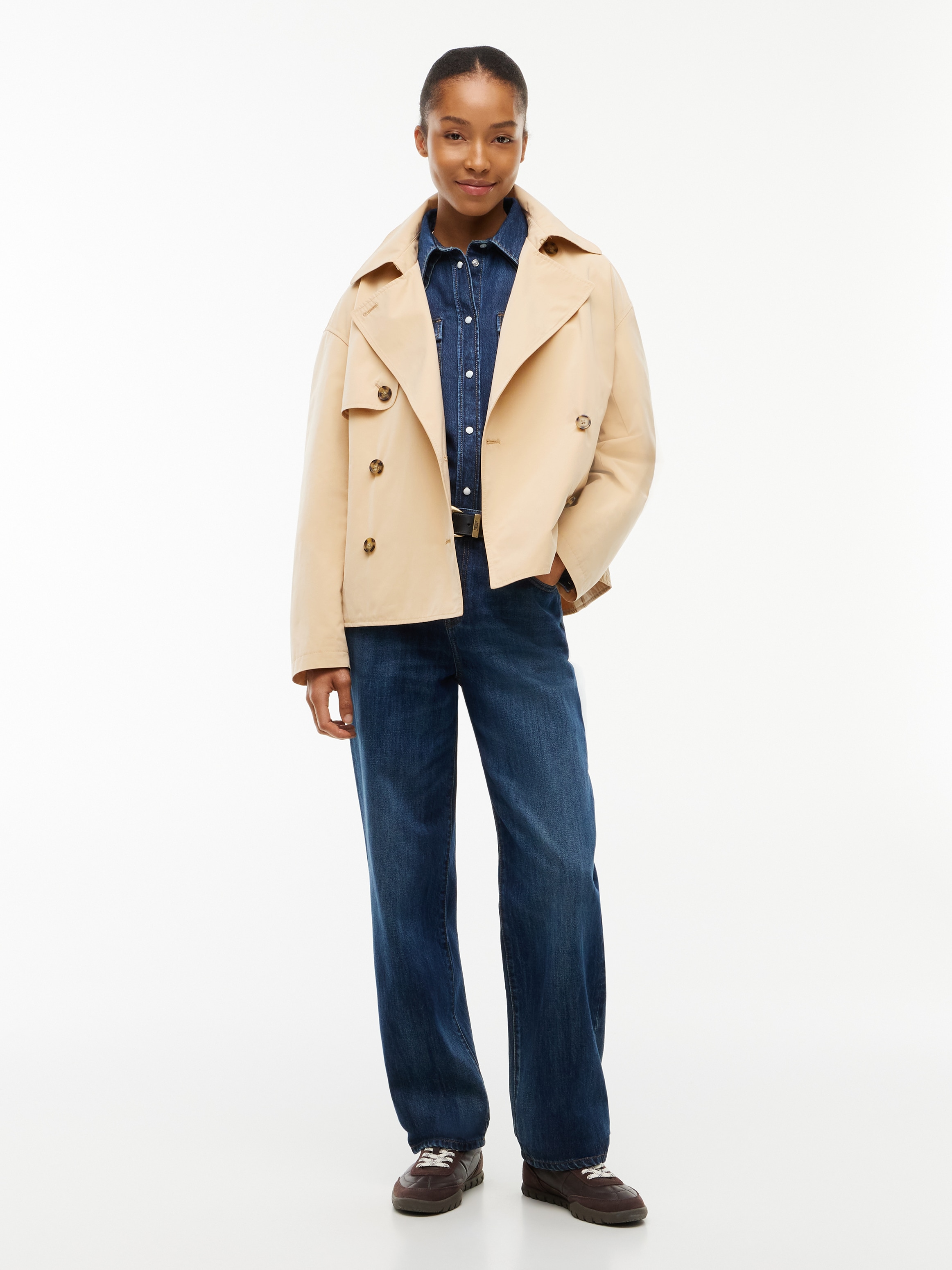 Tommy Jeans Veste courte »TJW SHORT TRENCH JACKET« mélange de matériaux