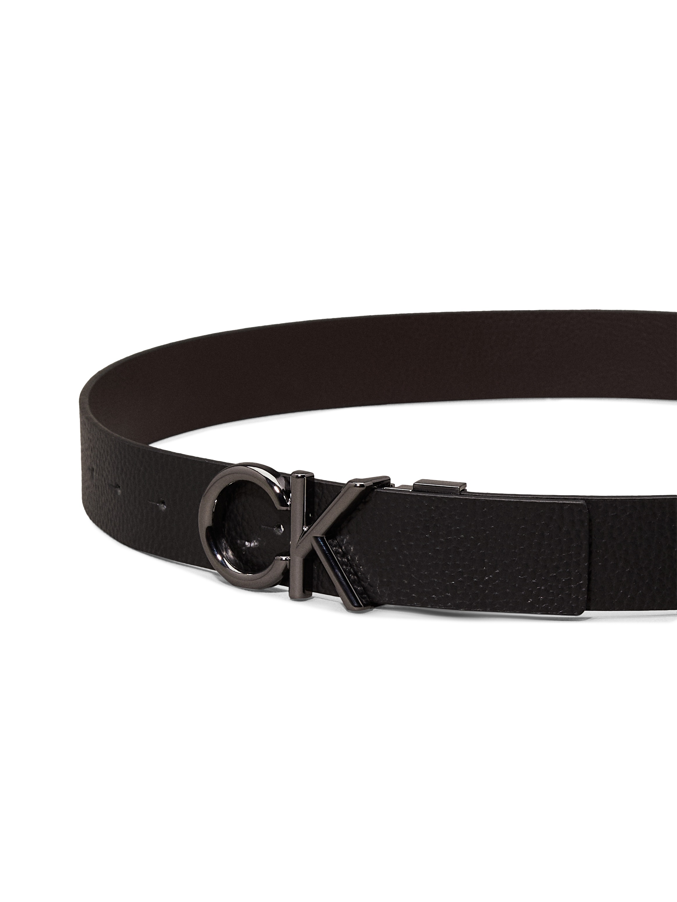 Calvin Klein Ledergürtel »ADJ/REV CK METAL BOMBE PB 35MM«, mit CK-Logoschliesse