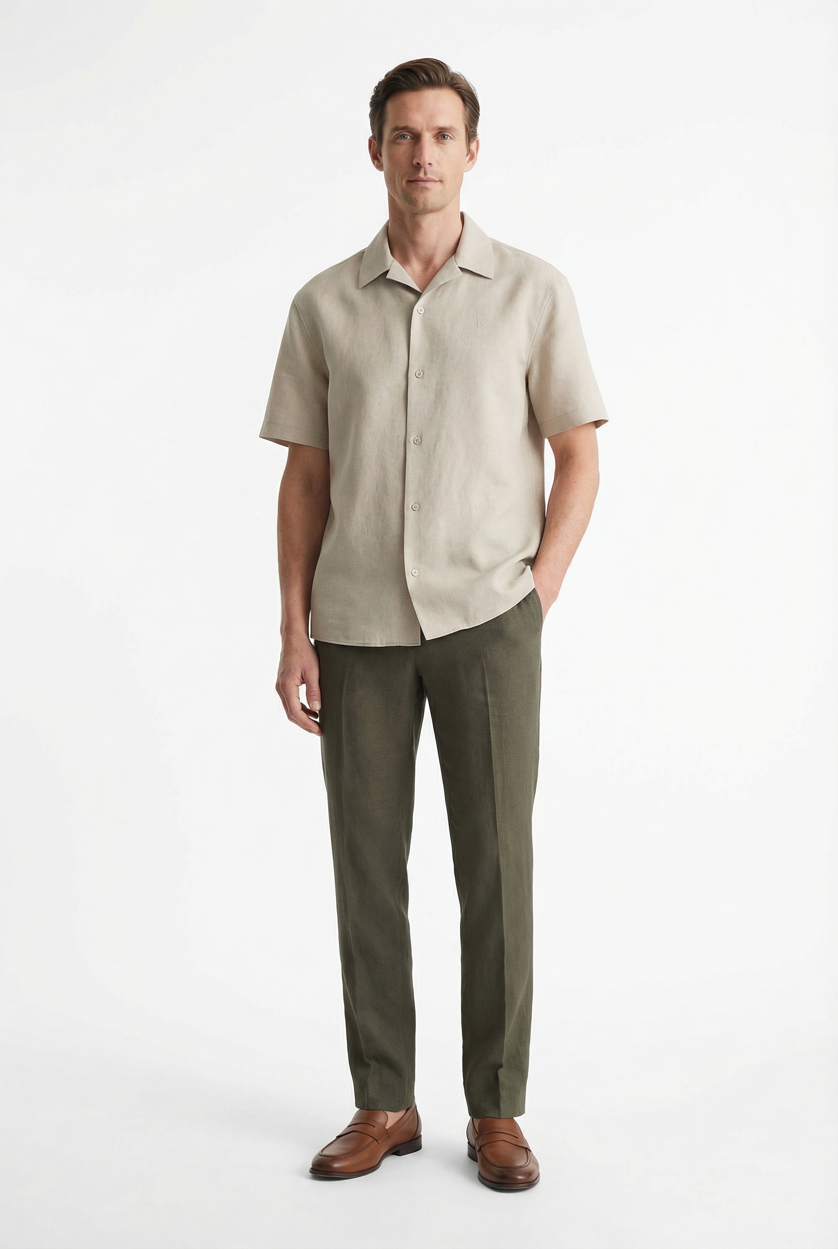 Calvin Klein Chemise en lin »LINEN CLASSIC« coupe régulière, mélange lin-viscose