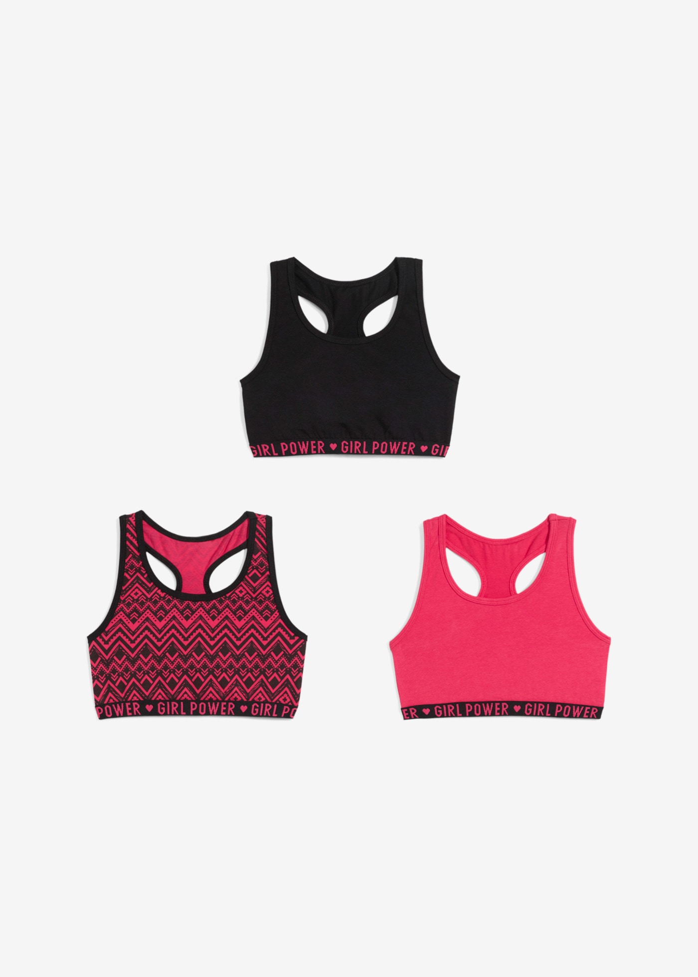 bonprix Bustier Paquet, lot de 3,  en coton et élasthanne, lot de 3, avec inscription tendance