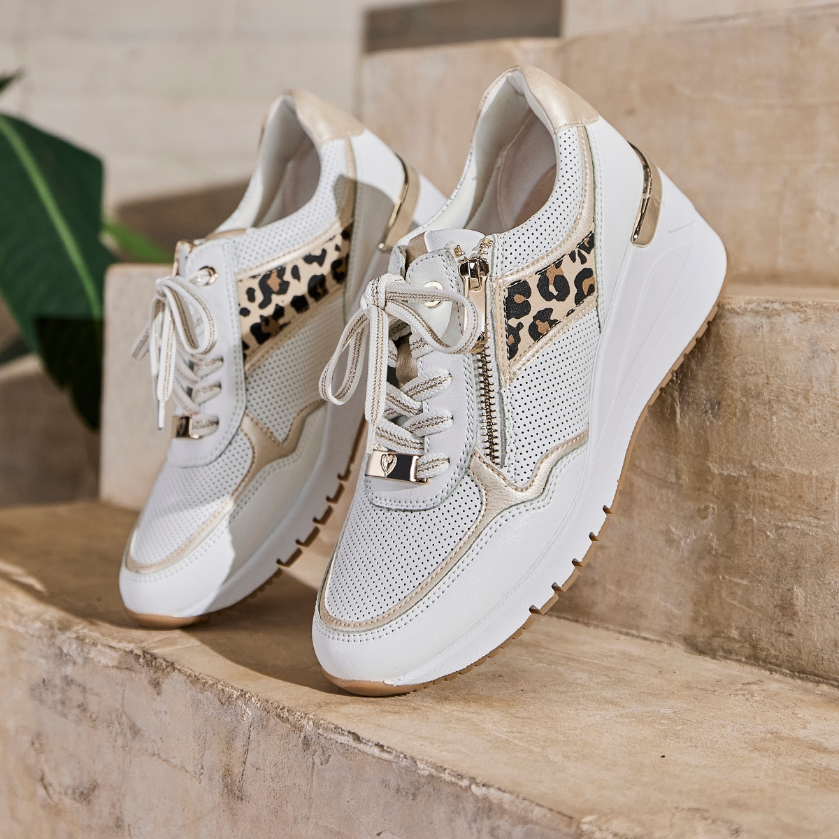 MARCO TOZZI Baskets compensées  , Freizeitschuh, Halbschuh Schnürschuh mit Aussenreissverschluss