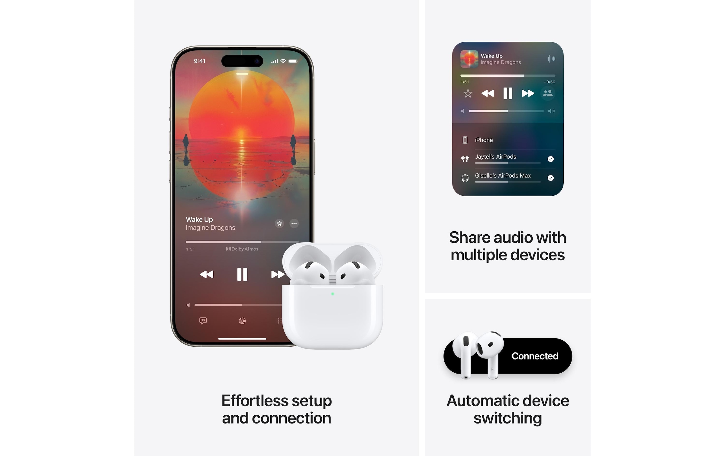 Apple In-Ear-Kopfhörer »AirPods 4 ANC USB-C & MagSafe«, Bluetooth, Transparenzmodus-kompatibel mit Siri-integrierte Steuerung für Anrufe und Musik-Active Noise Cancelling (ANC)