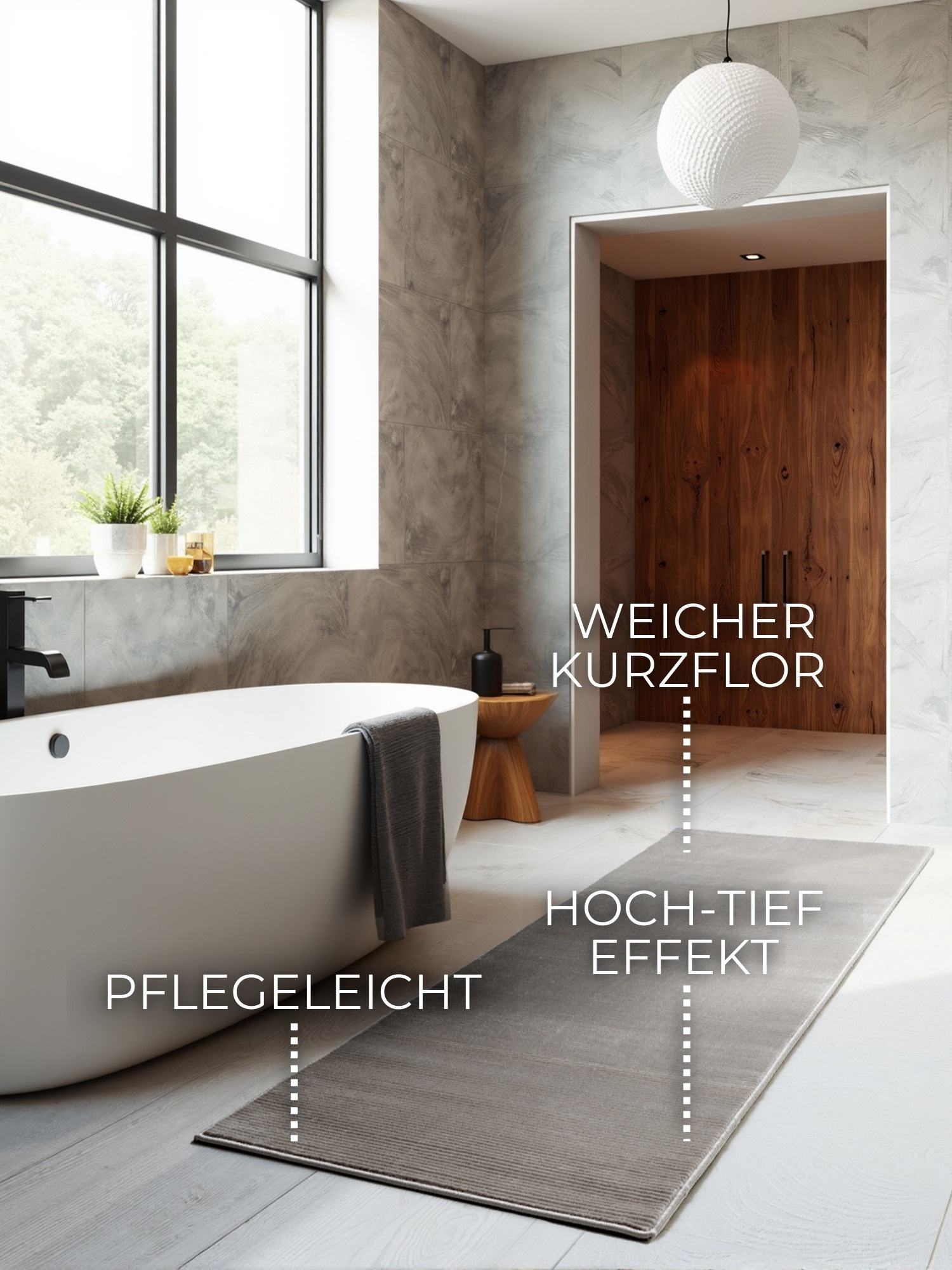 ELLE DECORATION Teppich »Dolomite«, rechteckig, 9 mm Höhe, Wohnzimmer, Schlafzimmer, Läufer, Hoch-Tief Effekt, Flur, Glanz