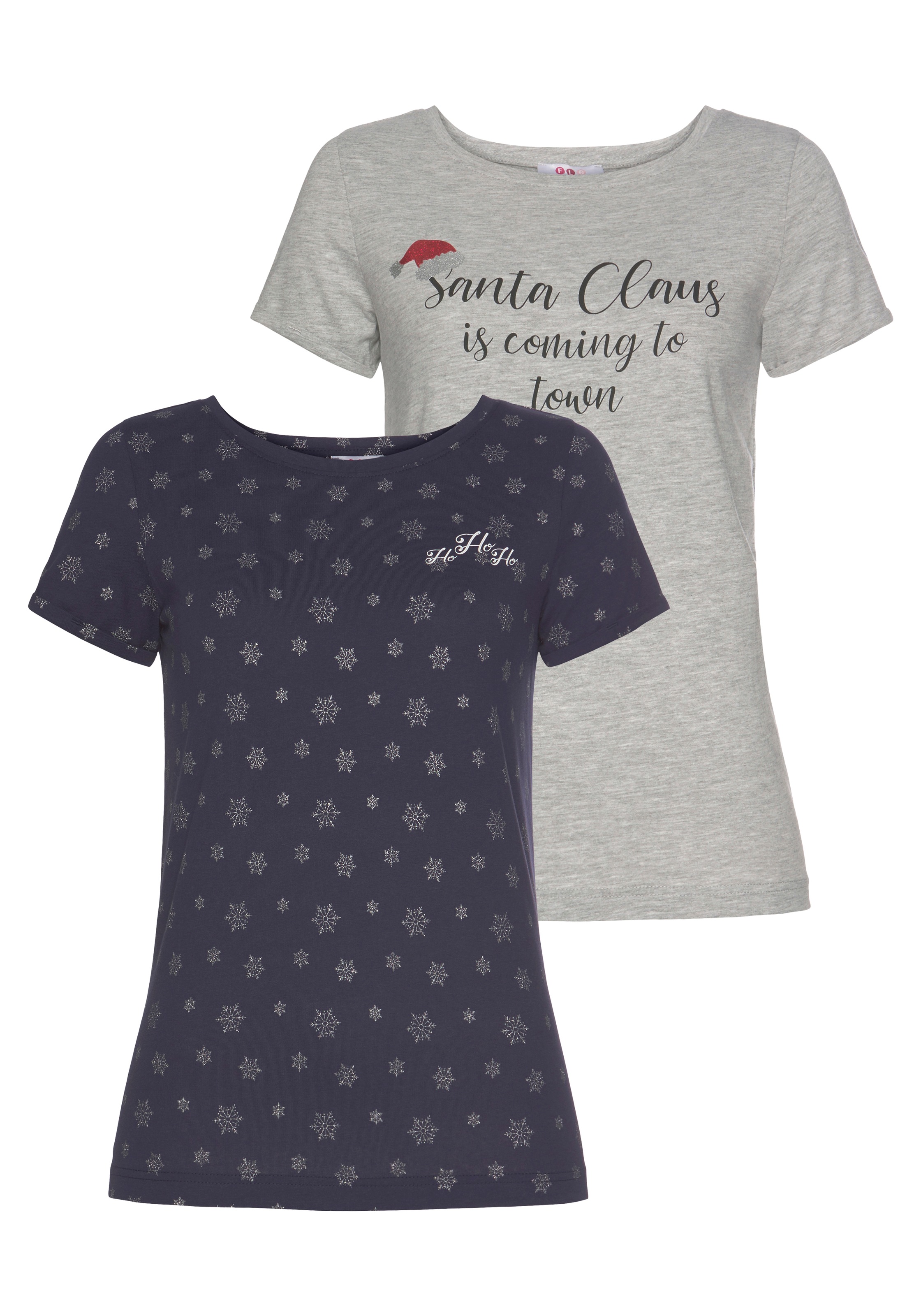 Image of Flashlights T-Shirt »X-Mas«, (Packung, 2 tlg.), mit Weihnachtsmotiven bei Ackermann Versand Schweiz