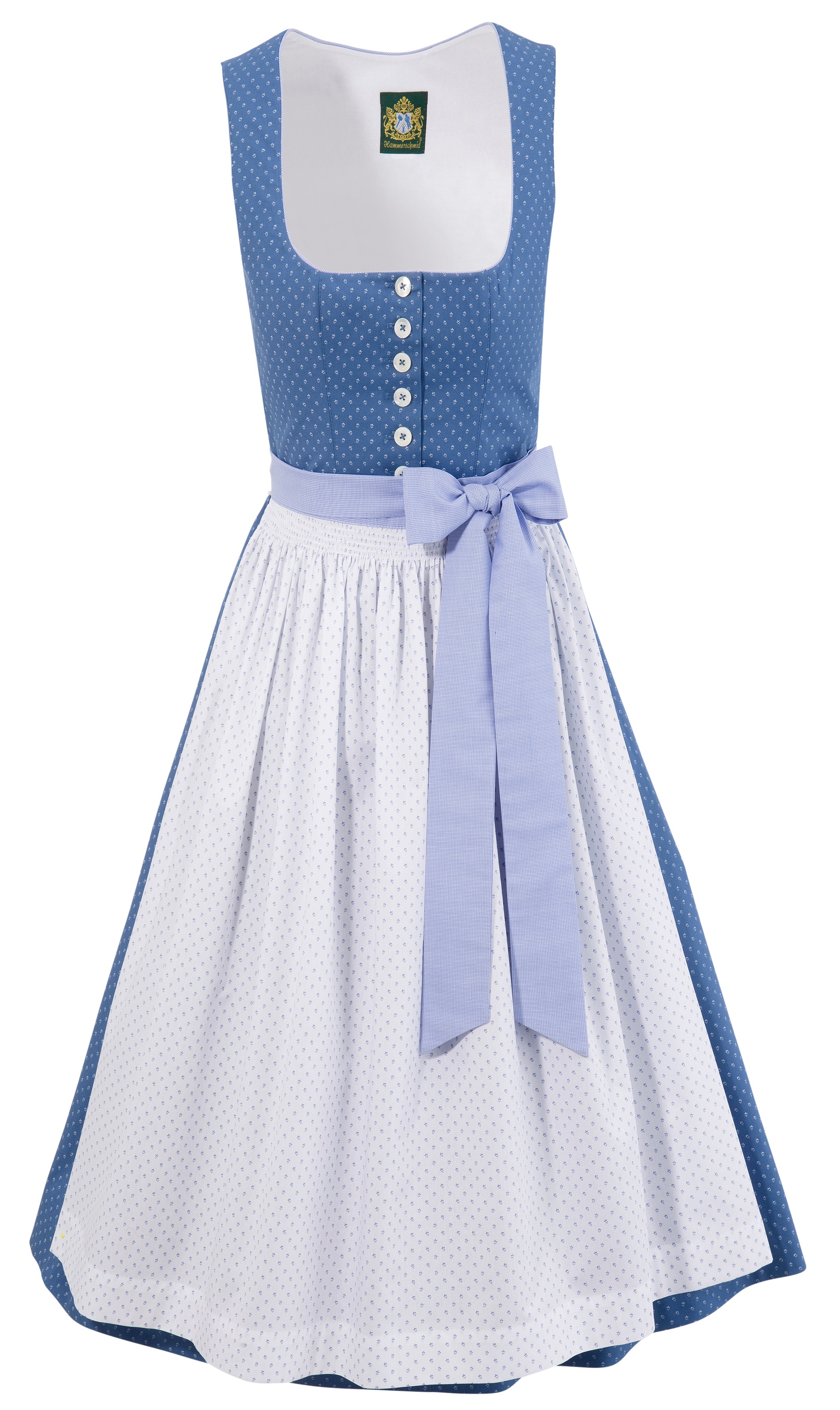 Dirndl midi mit Perlmuttknöpfen