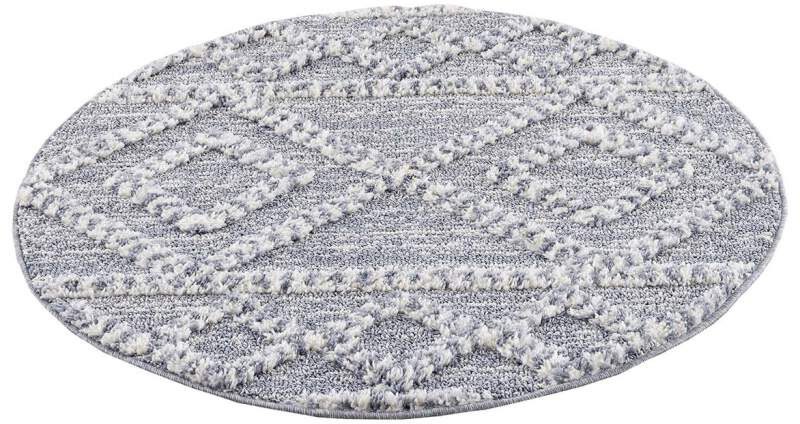 Image of Carpet City Hochflor-Teppich »Focus«, rund, 20 mm Höhe, Boho-Teppich, besonders weich, Rauten Design, 3D-Effekt, ideale Teppiche für Wohnzimmer & Schlafzimmer bei Ackermann Versand Schweiz