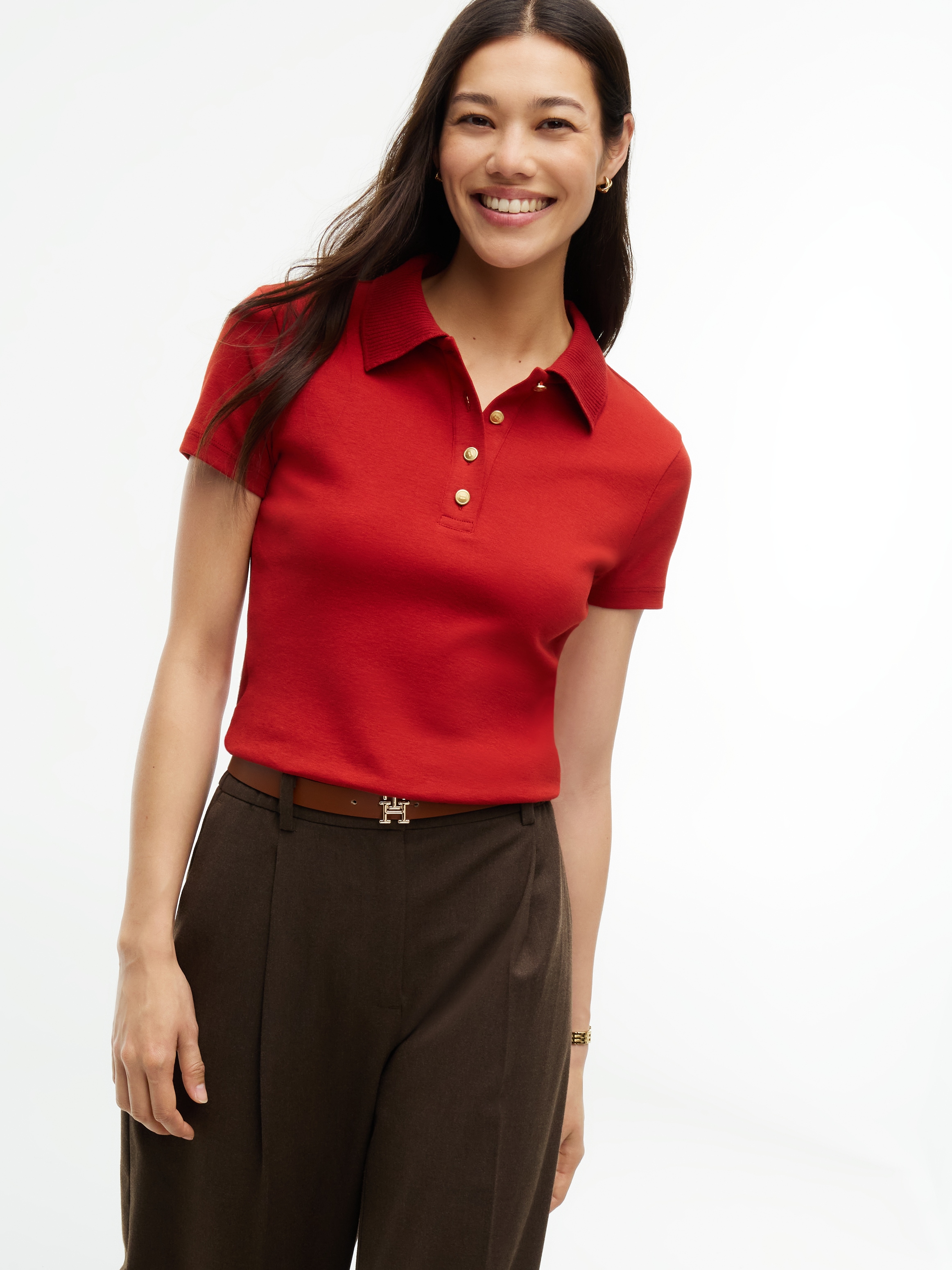 Tommy Hilfiger Polo »GOLD BUTTON REG S/S POLO« Baumwolle