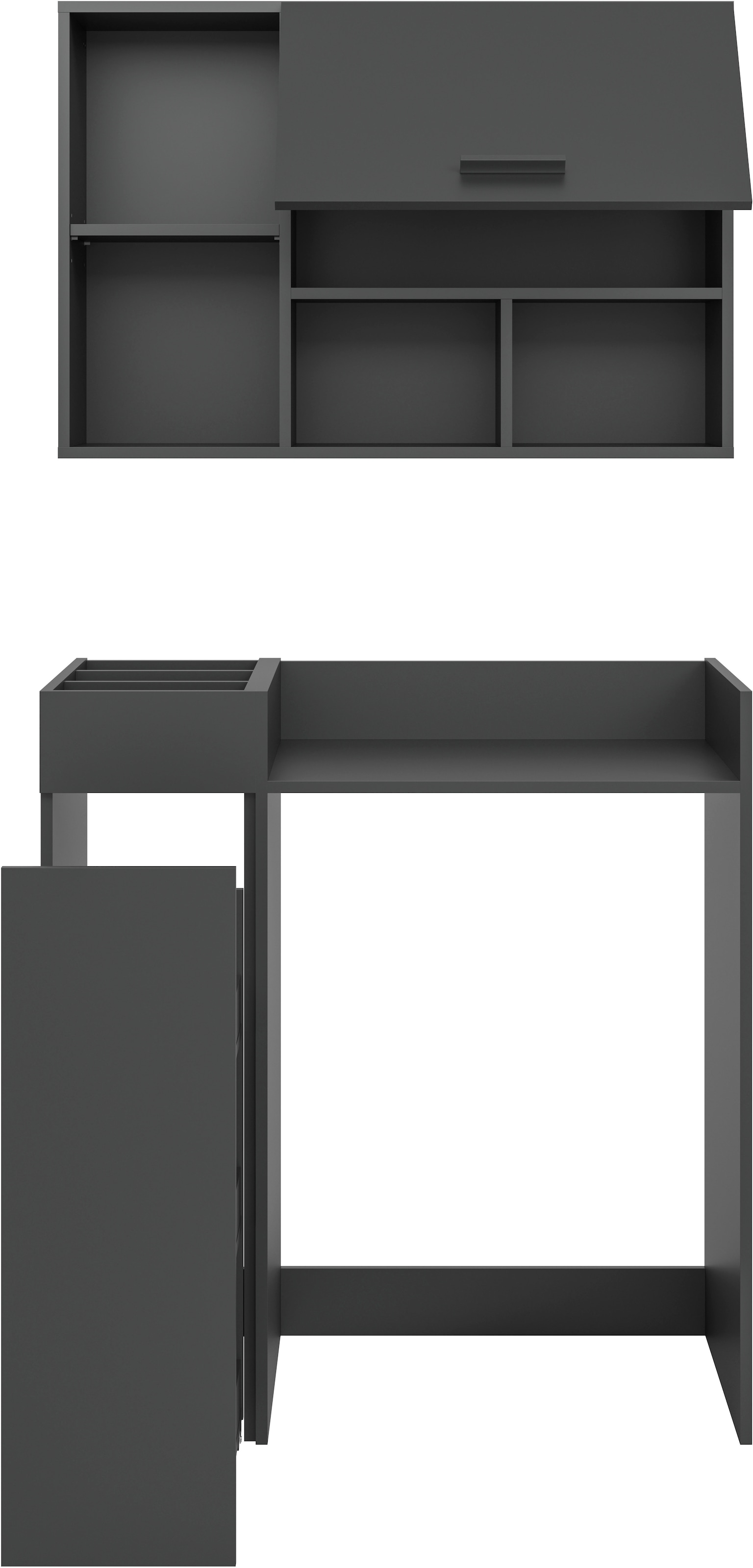 welltime Badmöbel-Set »FALAS, TOPSELLER!, 3-teilig, Hauswirtschaftsraum Set, Breite 95 cm« Set, bestehend aus: Waschmaschinenumbauschrank, Standregal & Hängeschrank, 3 Stk. tlg.