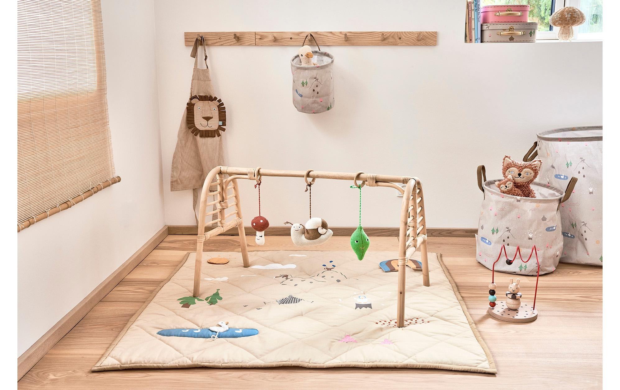 OYOY Tapis d'éveil »Krabbeldecke Wald 102 x 102 cm, Beige«