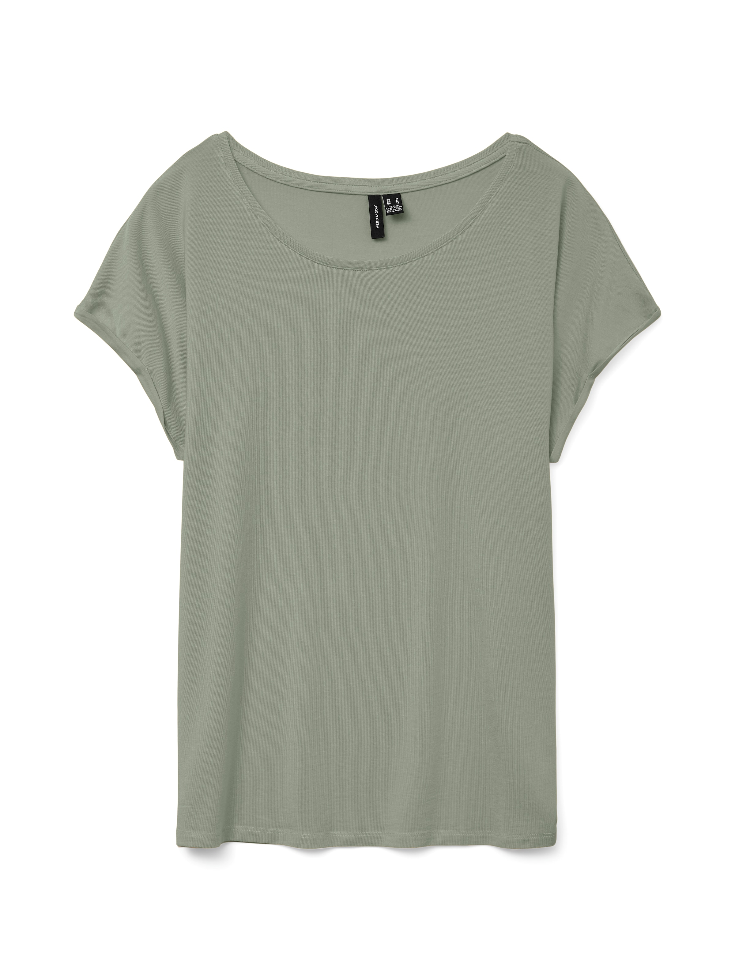 Vero Moda Rundhalsshirt »VMAVA PLAIN SS TOP GAJRS NOOS«