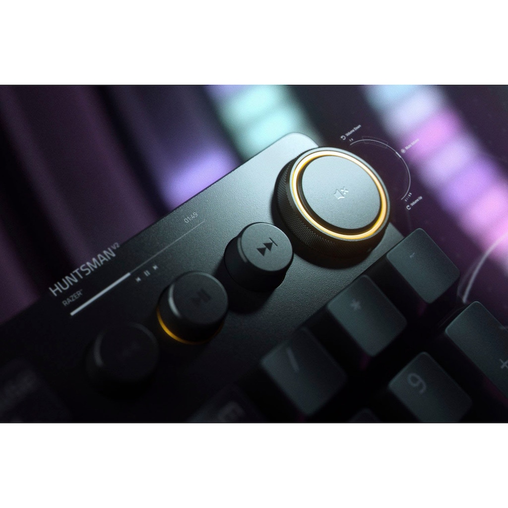 RAZER Tastatur »Huntsman V2 - Optical Sound Switch«, (Handgelenkauflage-Fn-Tasten)