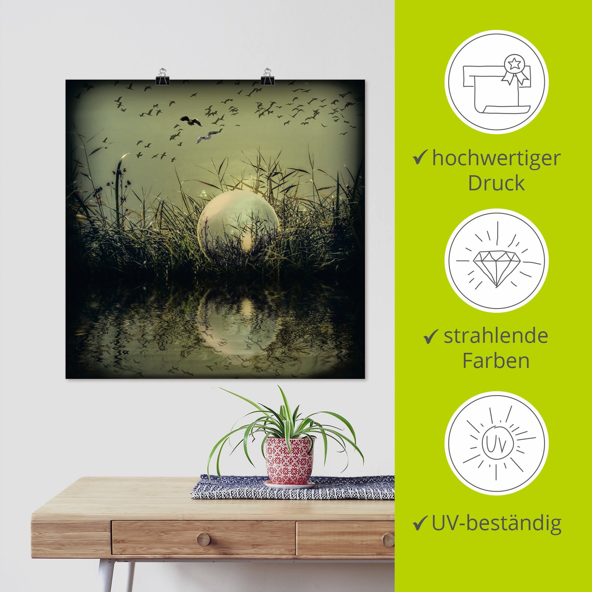 Artland Wandbild »In der Glaskugel - Mystische Au«, Landschaften, (1 St.), als Alubild, Outdoorbild, Leinwandbild, Poster in verschied. Grössen