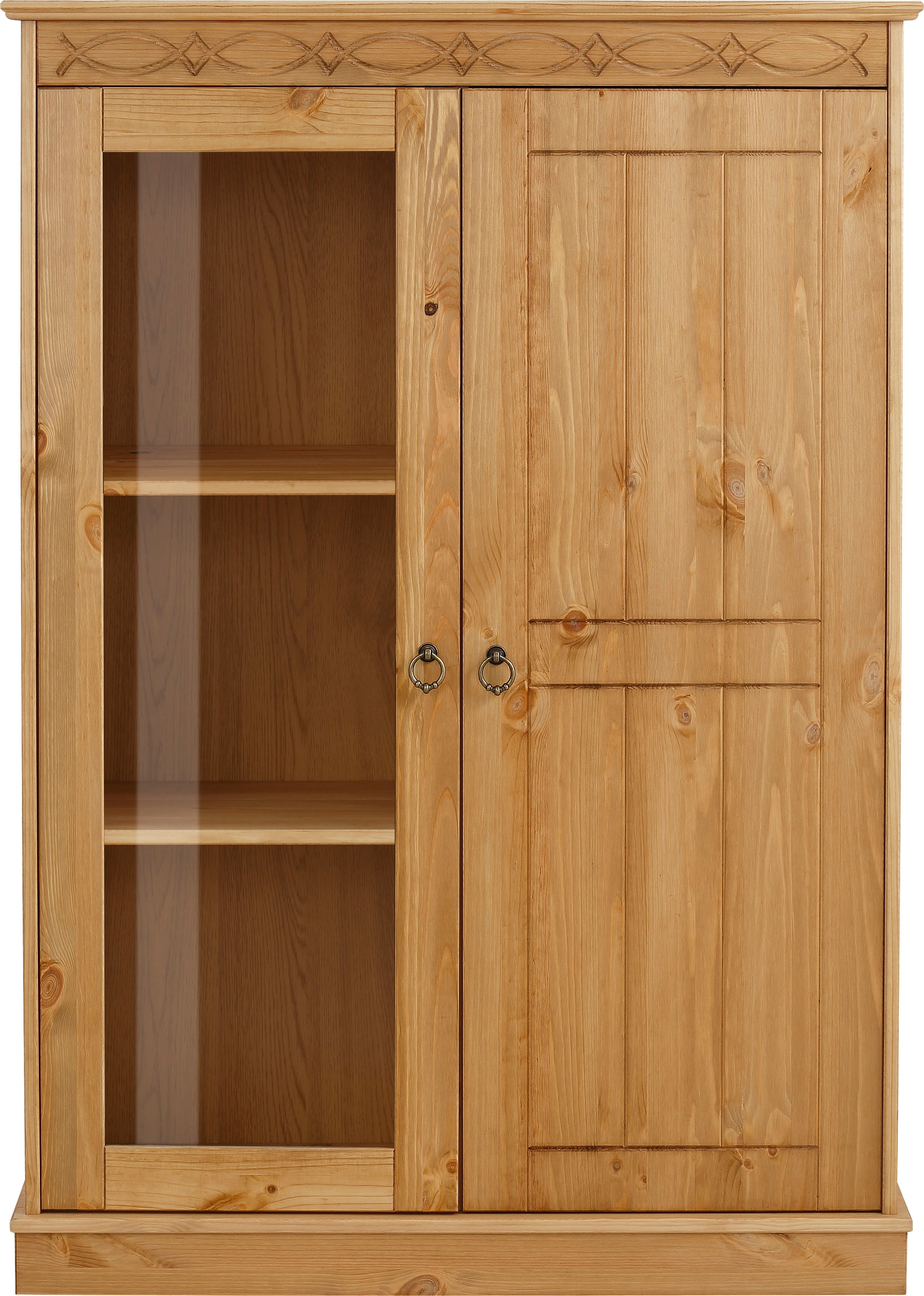 Image of GOODproduct Highboard "Indra" Vitrine, Breite 85 cm, aus massiver Kiefer