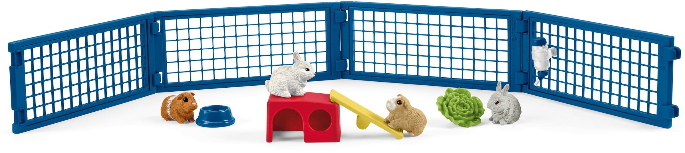 Image of Schleich Spielfigur "FARM WORLD, Zuhause für Kaninchen und Meerschweinchen (42500)"