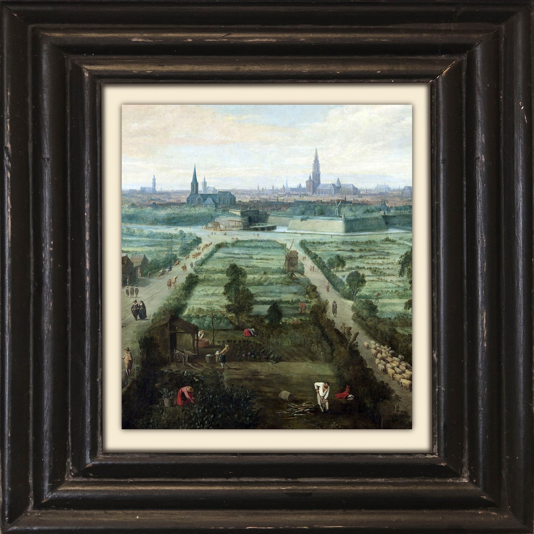 Image of queence Leinwandbild "Felder" Felder Himmel Historische Persönlichkeiten Kunst Wiesen & Baumbilder Premium-Leinwandstoff, Handarbeit aus Deutschland, 40x40cm