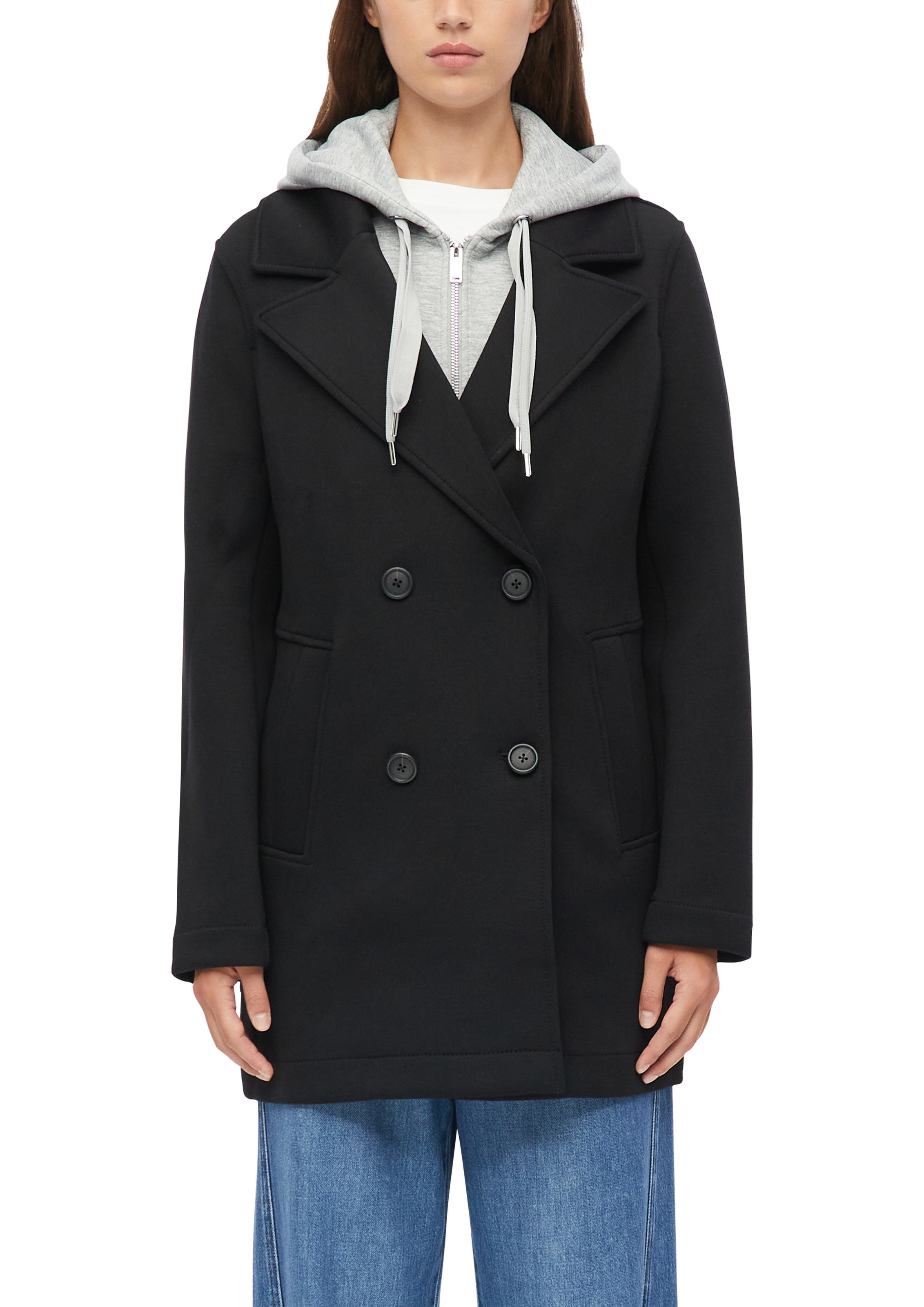 Image of s.Oliver Kapuzenfleecejacke mit Kapuze Wintermantel im Doppellayer-Look / Kapuzen-Inlay